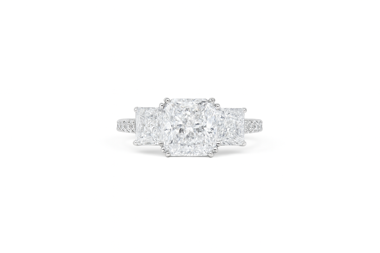 TRIO CUSHION ENGAGEMENT RING