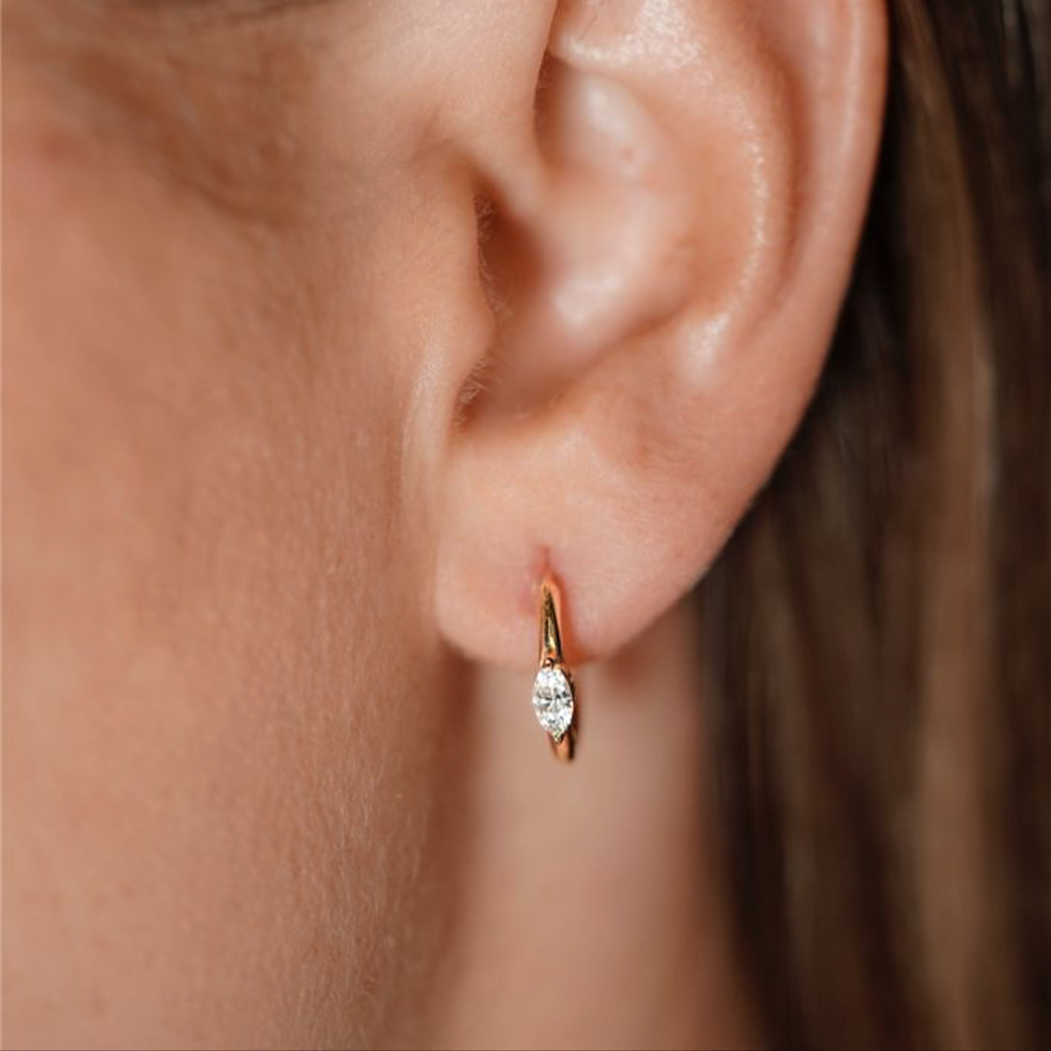 MARQUISE HOOP EARRINGS
