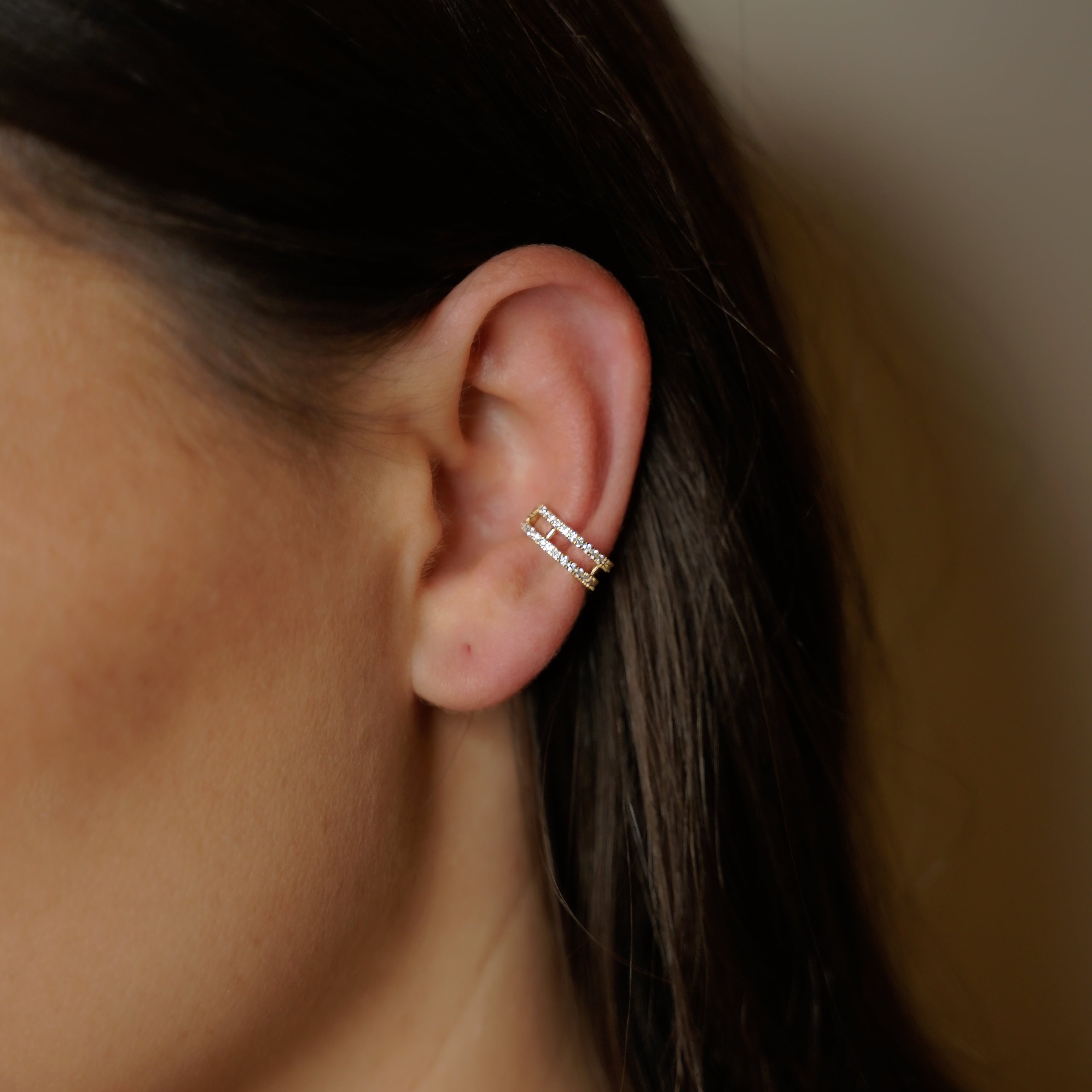 DOUBLE ROW EARCUFF GOLD