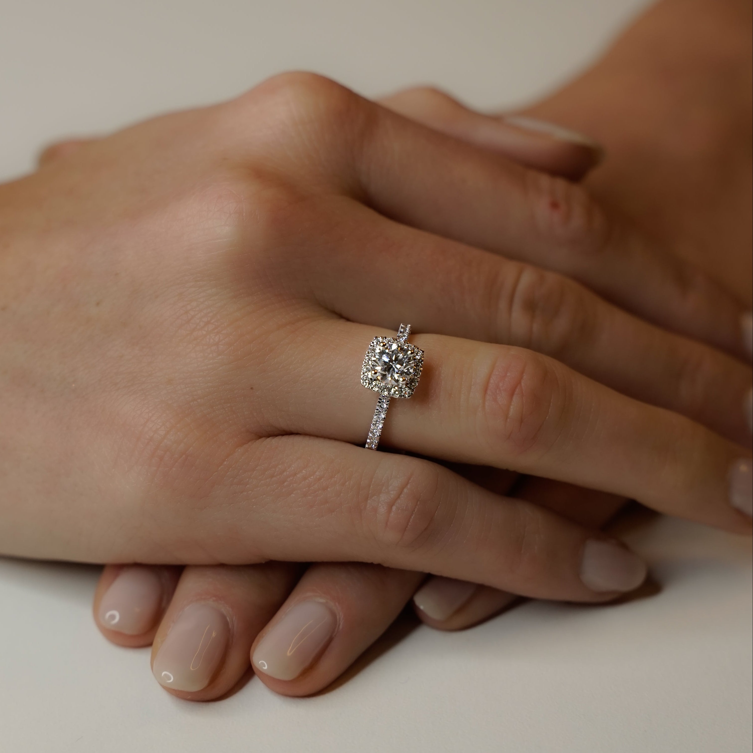 HALO ROUND ENGAGEMENT RING