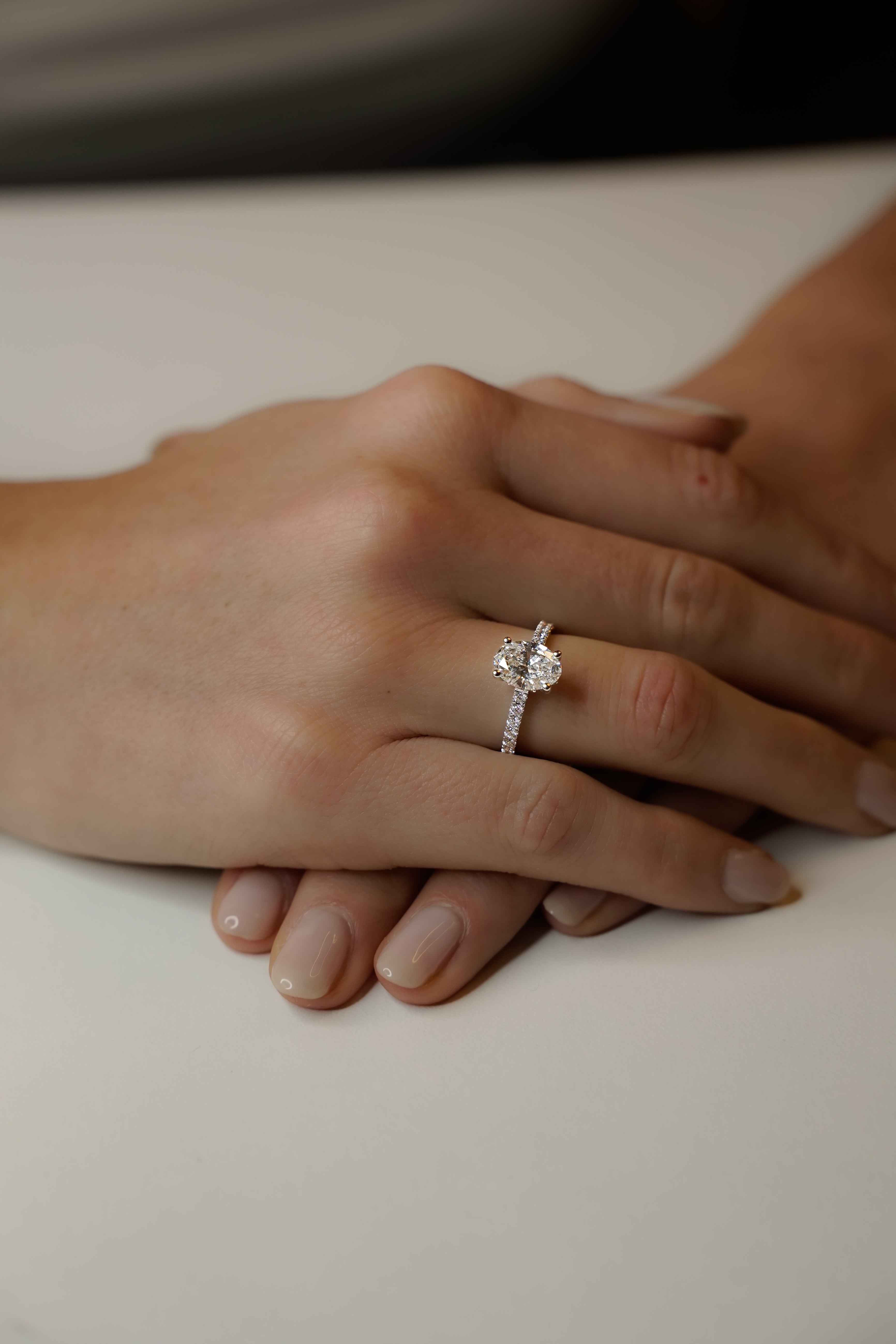 OVAL PAVÈ ENGAGEMENT RING