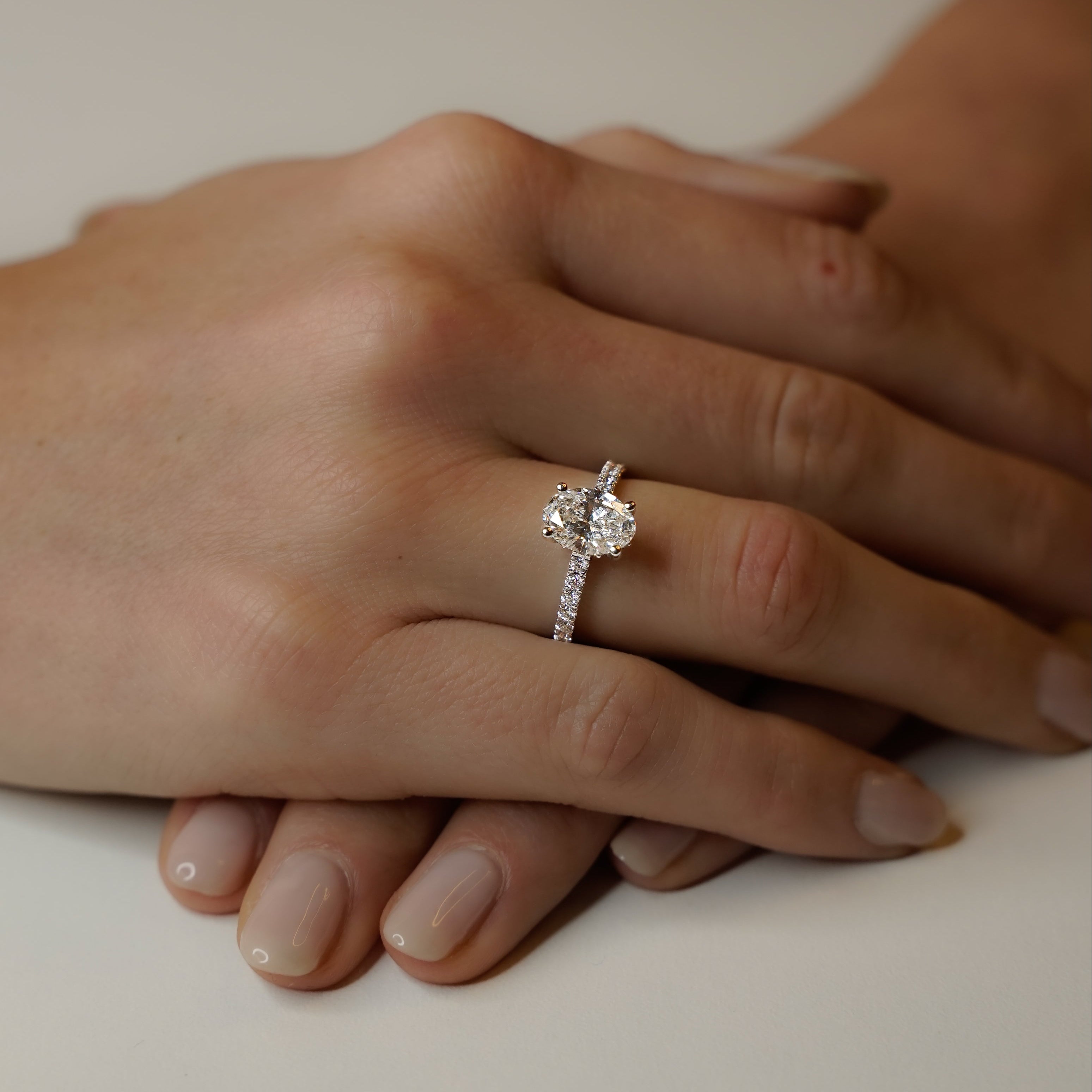 OVAL PAVÈ ENGAGEMENT RING