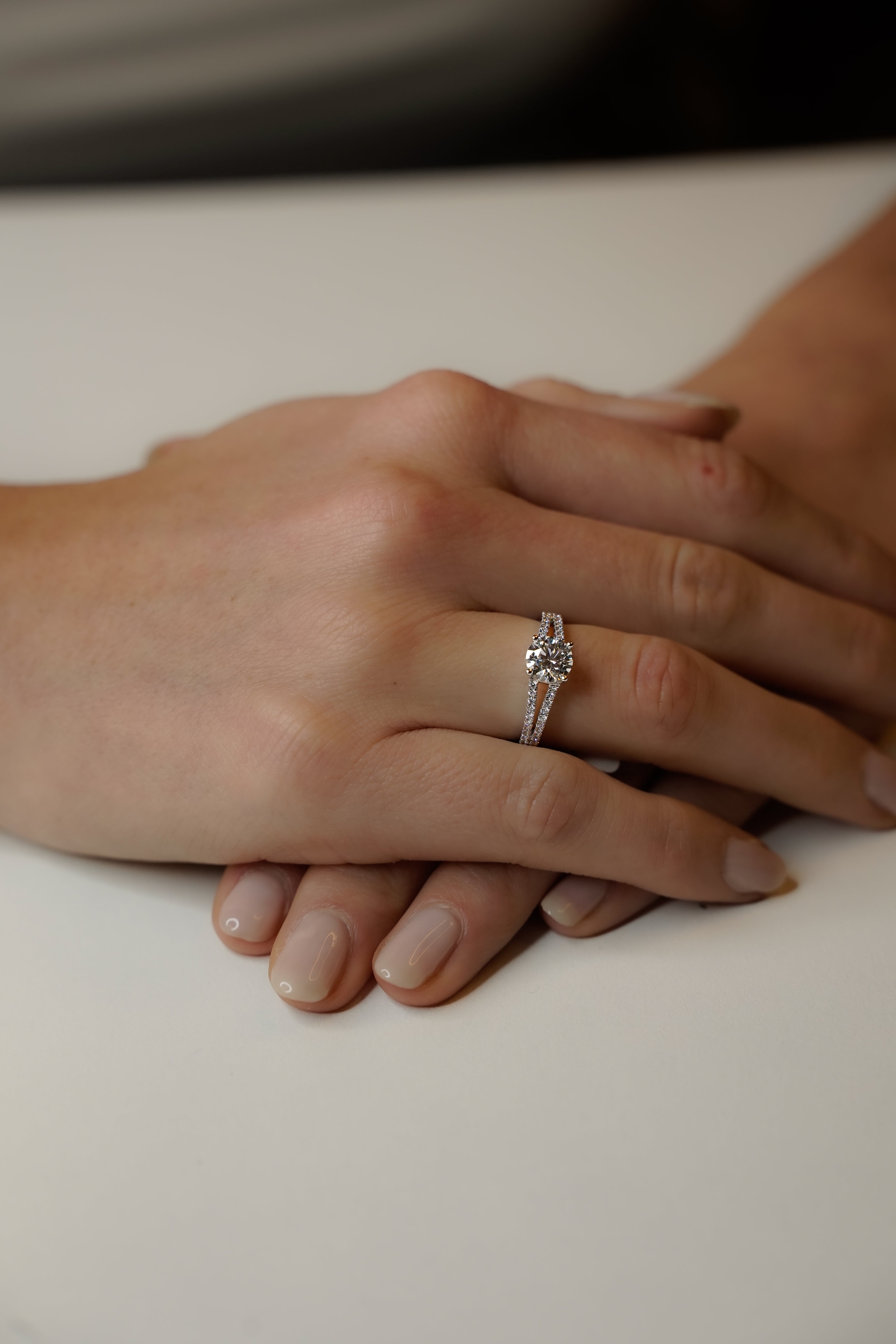 ROUND SPLIT SHANK ENGAGEMENT RING