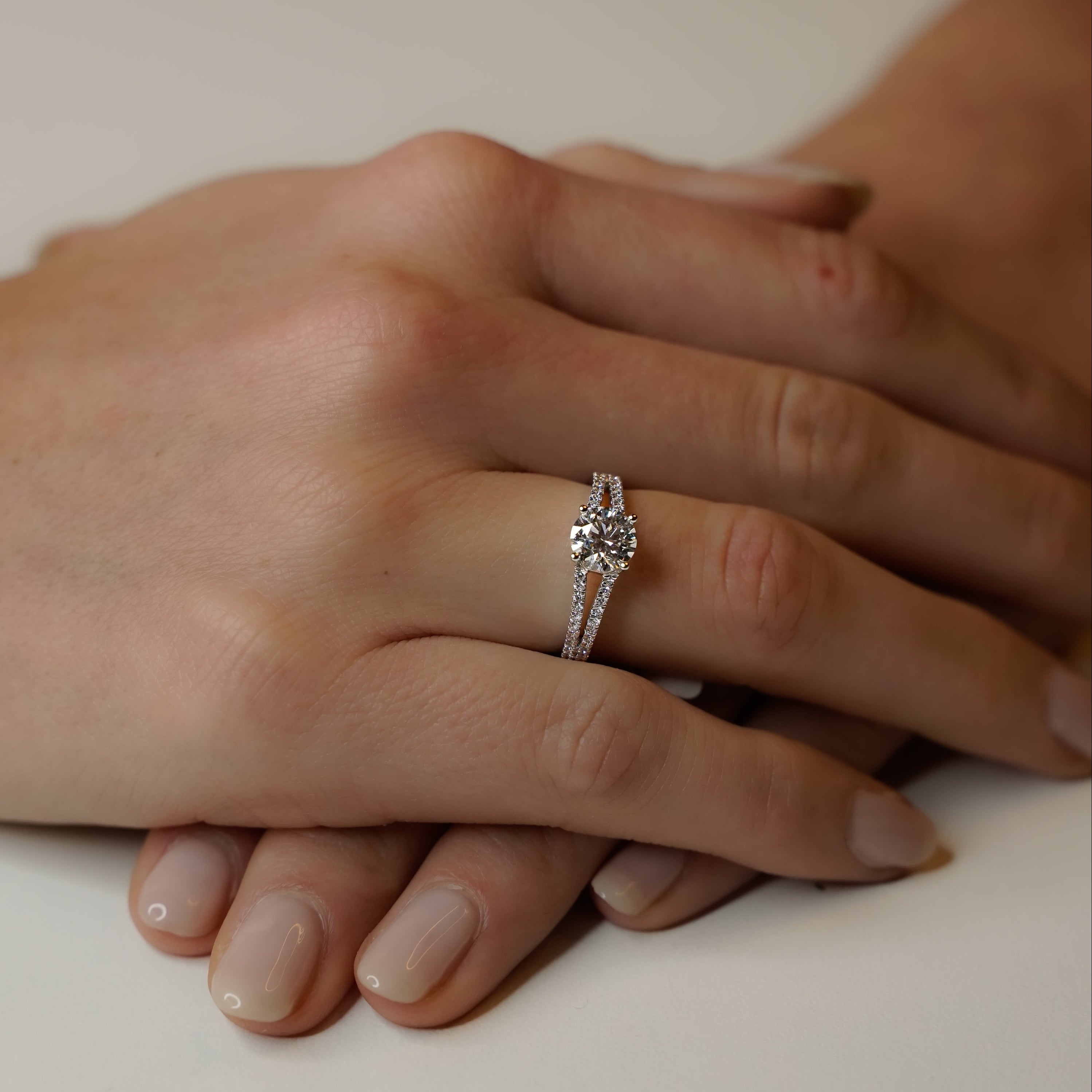 ROUND SPLIT SHANK ENGAGEMENT RING