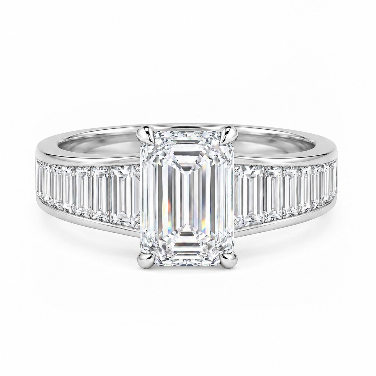 EMERALD BAGUETTE ENGAGEMENT RING