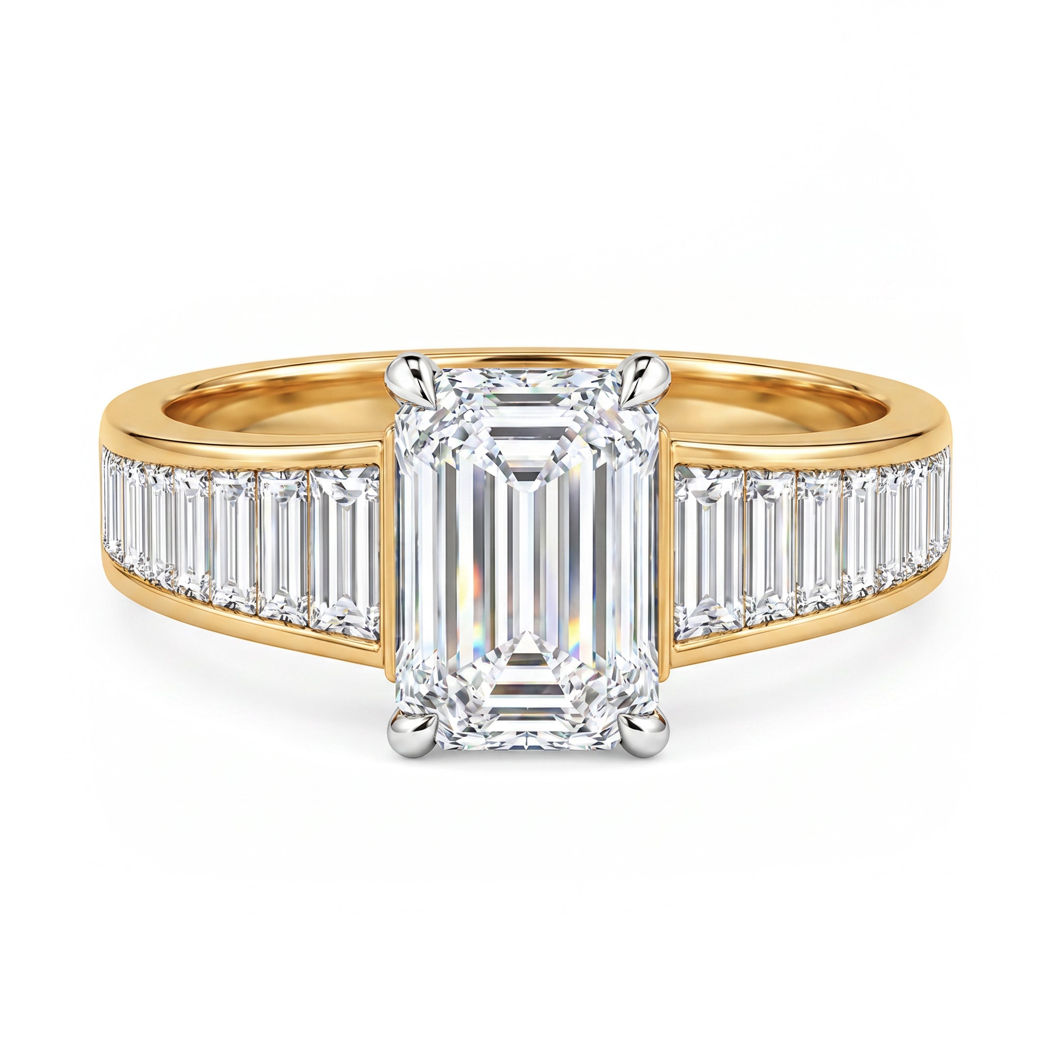 EMERALD BAGUETTE ENGAGEMENT RING