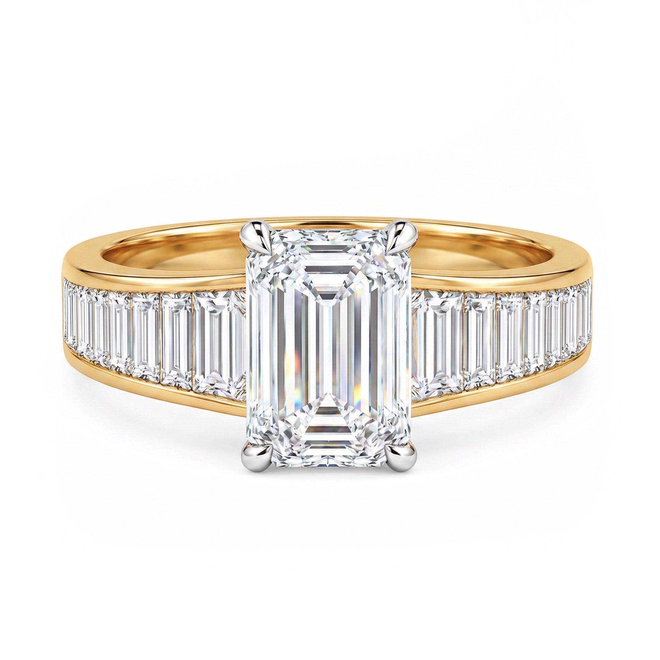 EMERALD BAGUETTE ENGAGEMENT RING