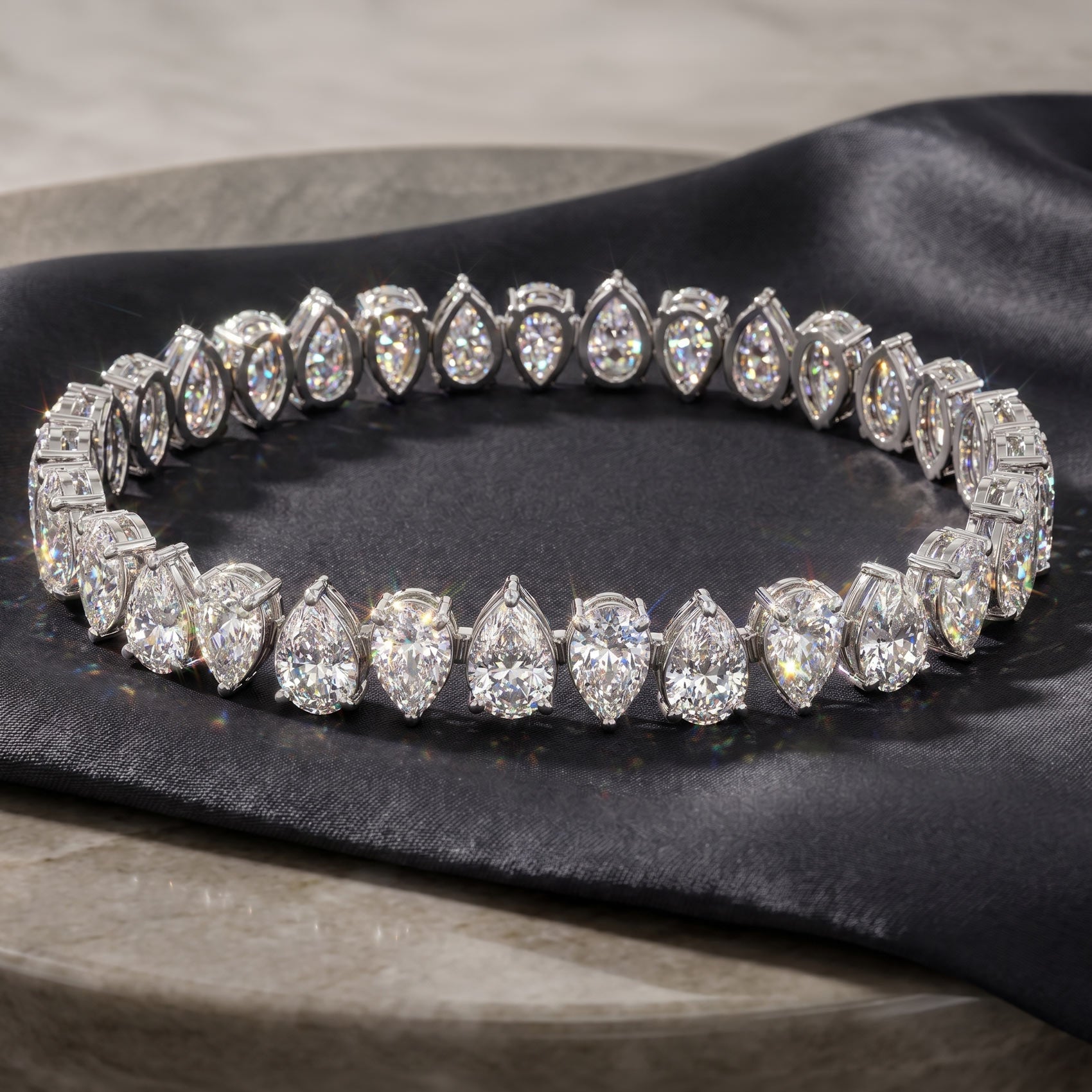 INVERTED PEAR TENNIS BRACELET