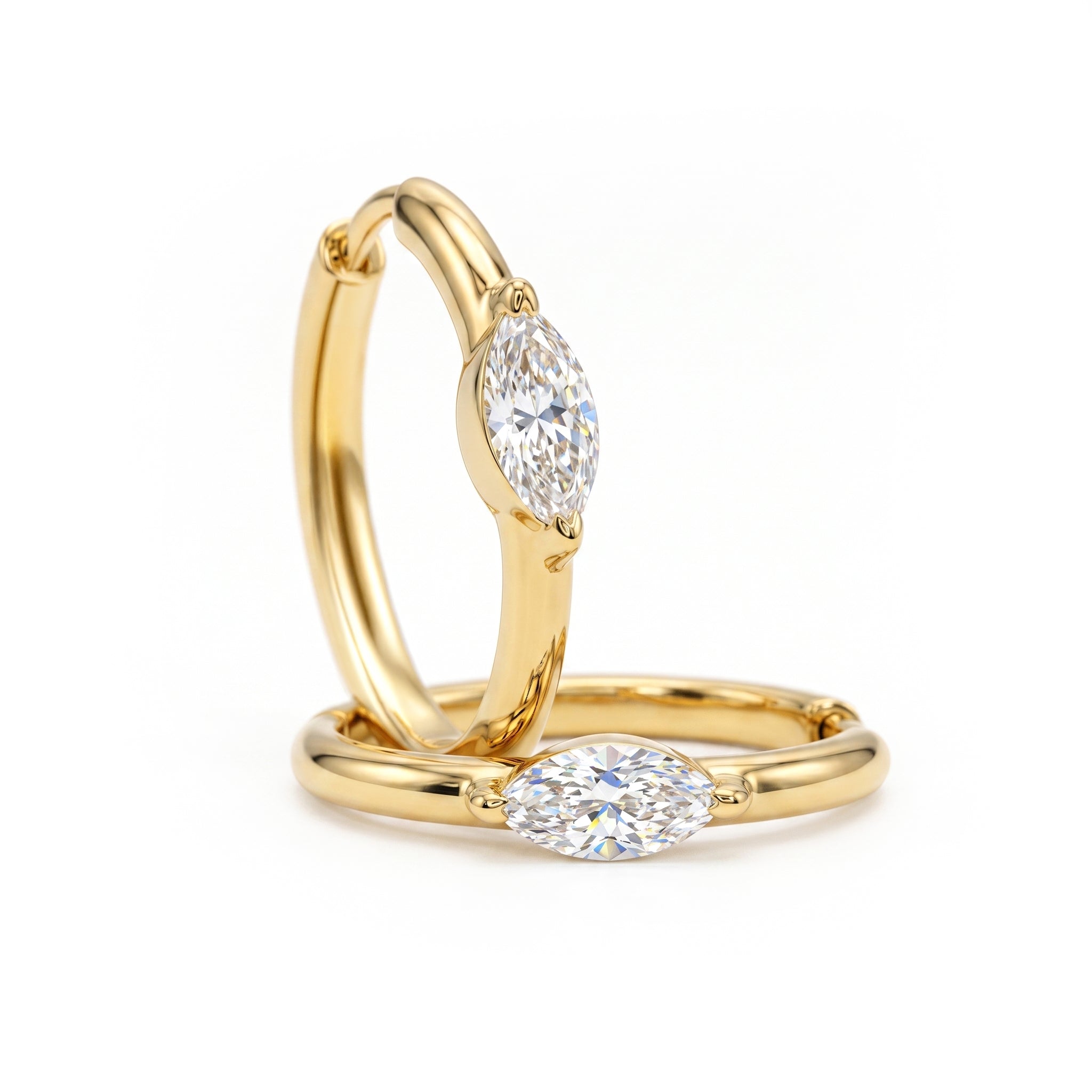 MARQUISE HOOP EARRINGS