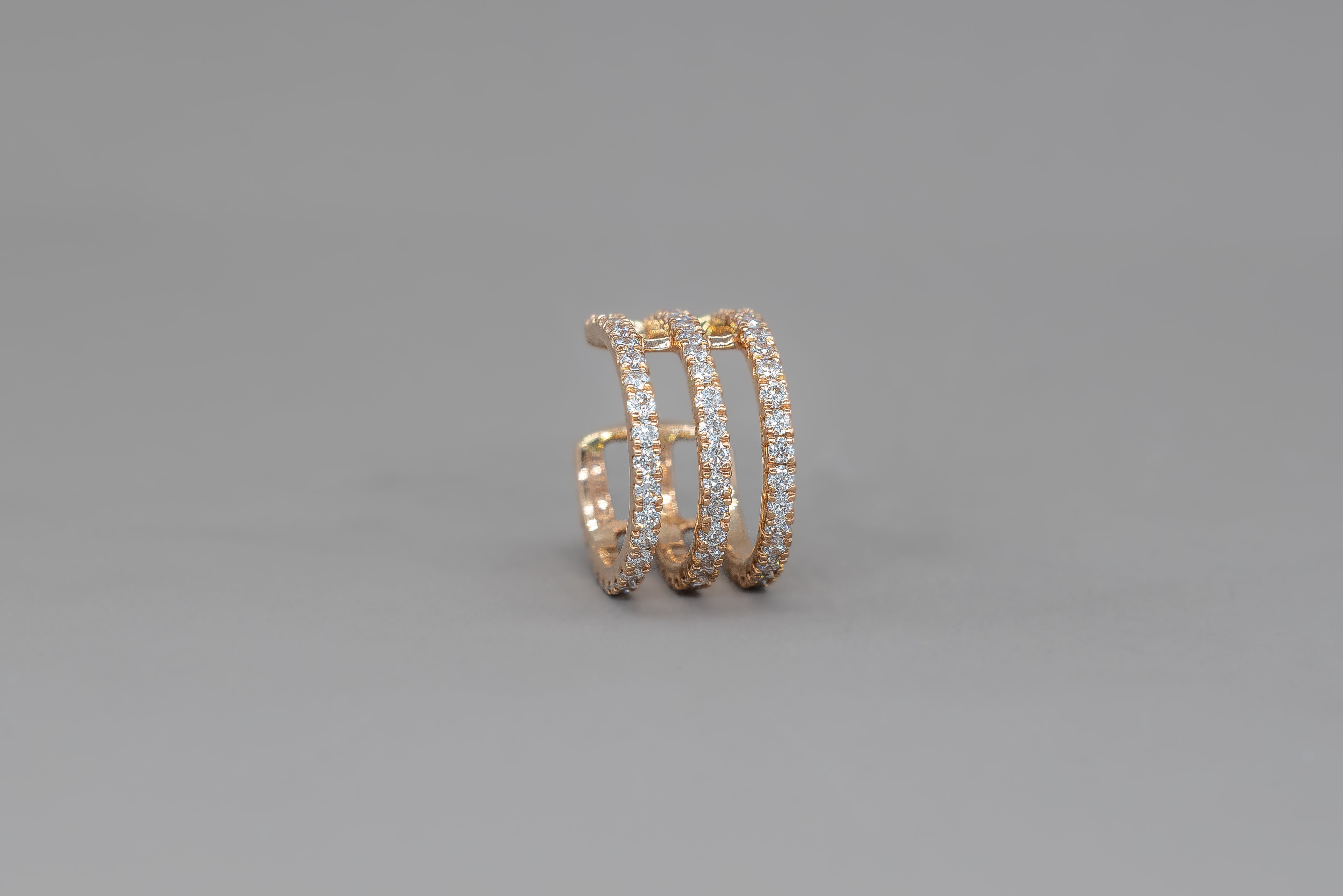 EARCUFF TRIPLE ROW ROSÈ