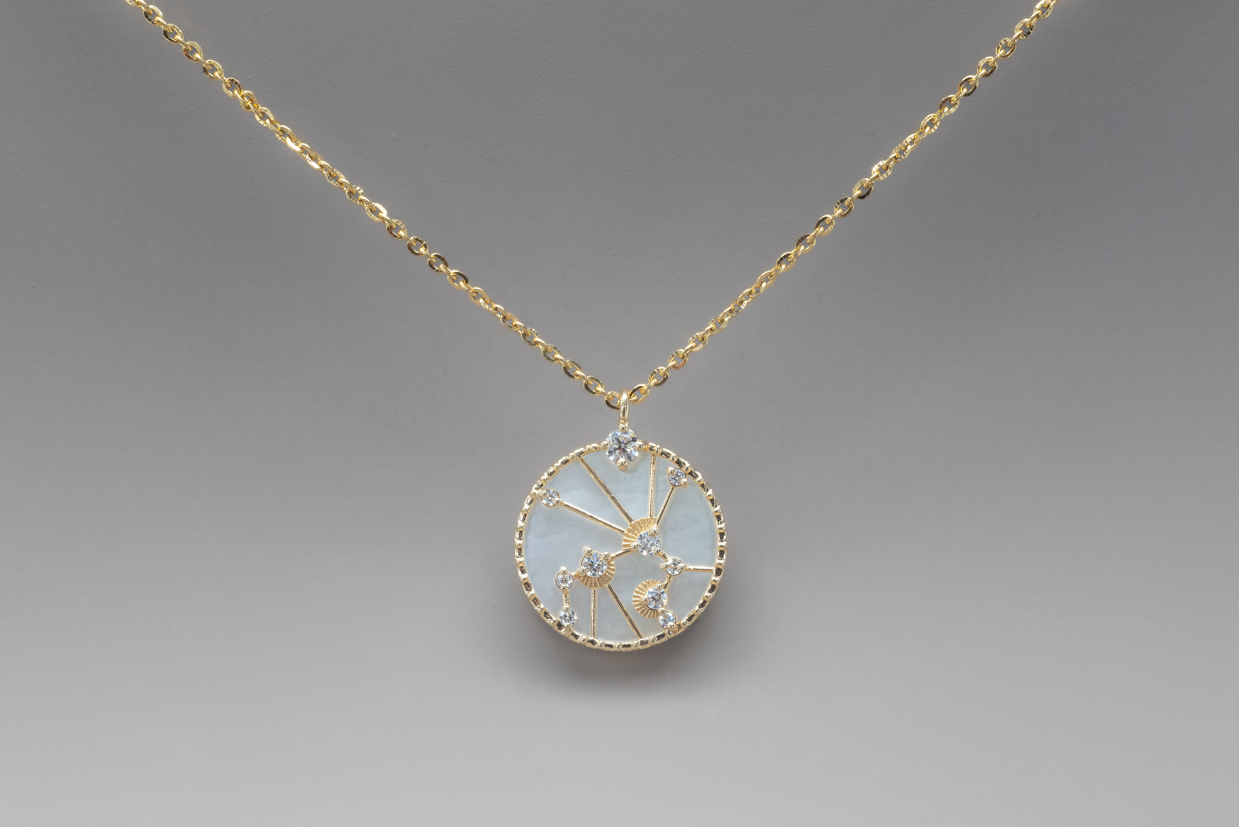 ZODIAC SIGNS MOTHER OF PEARL NECKLACE