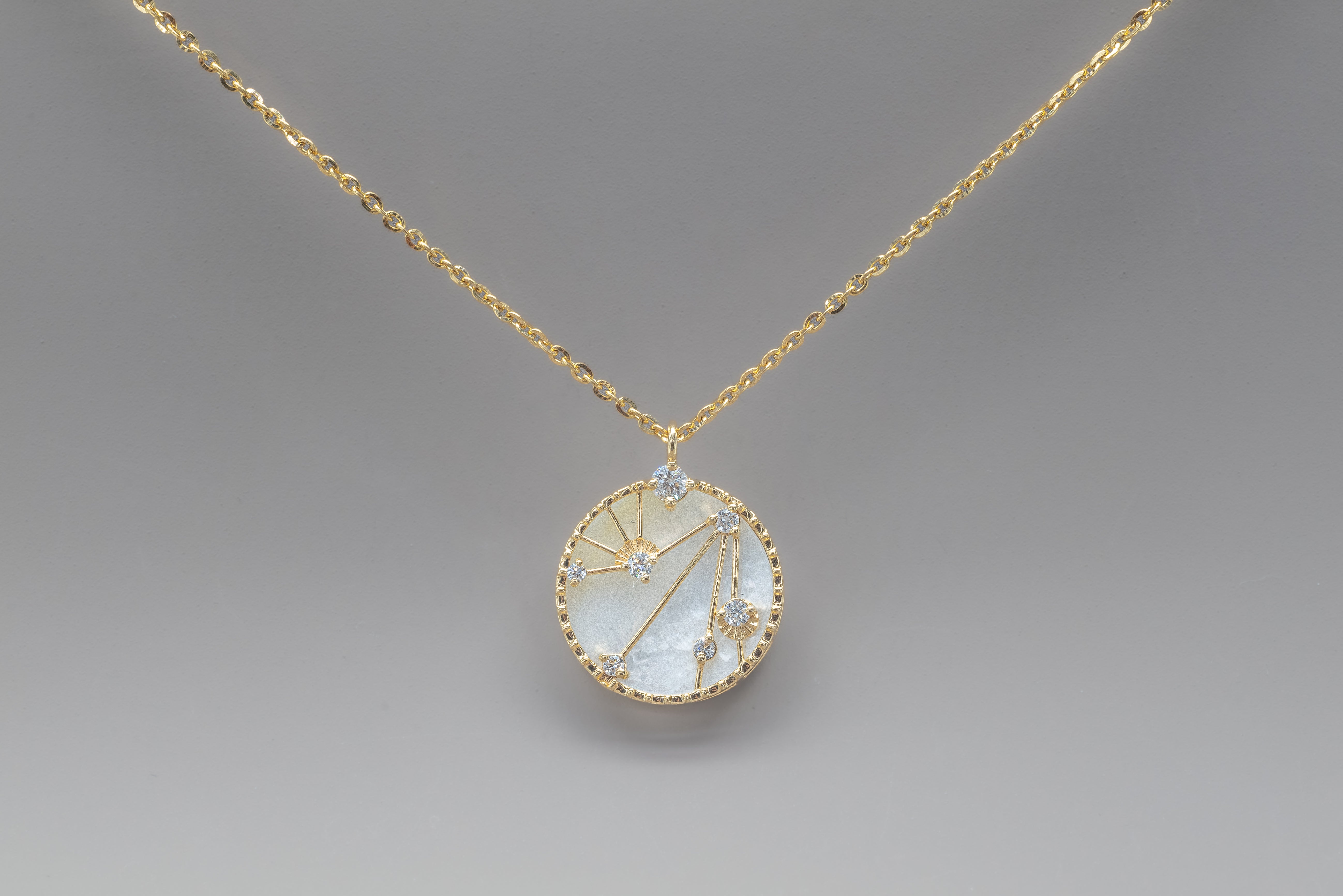 ZODIAC SIGNS MOTHER OF PEARL NECKLACE