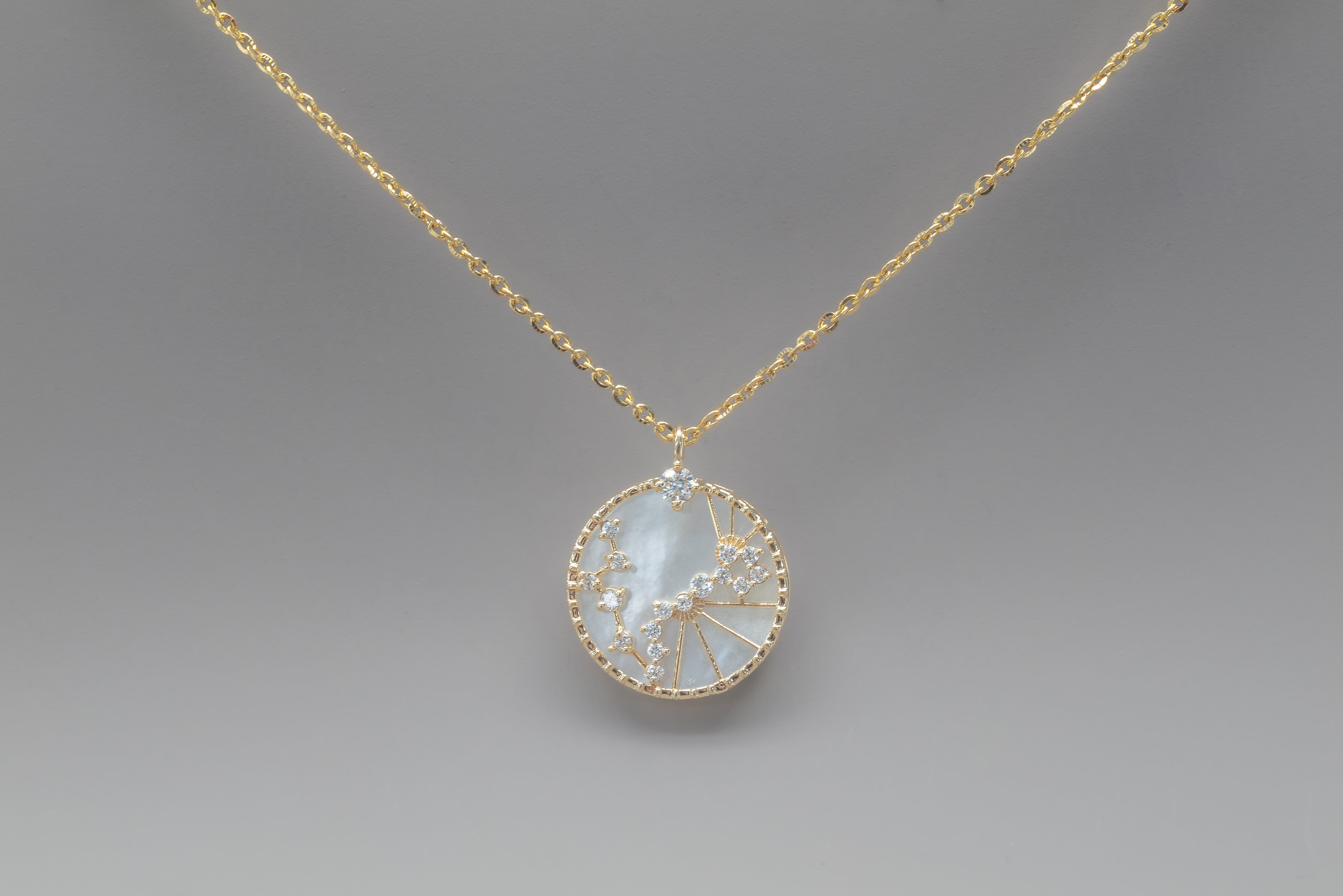 ZODIAC SIGNS MOTHER OF PEARL NECKLACE