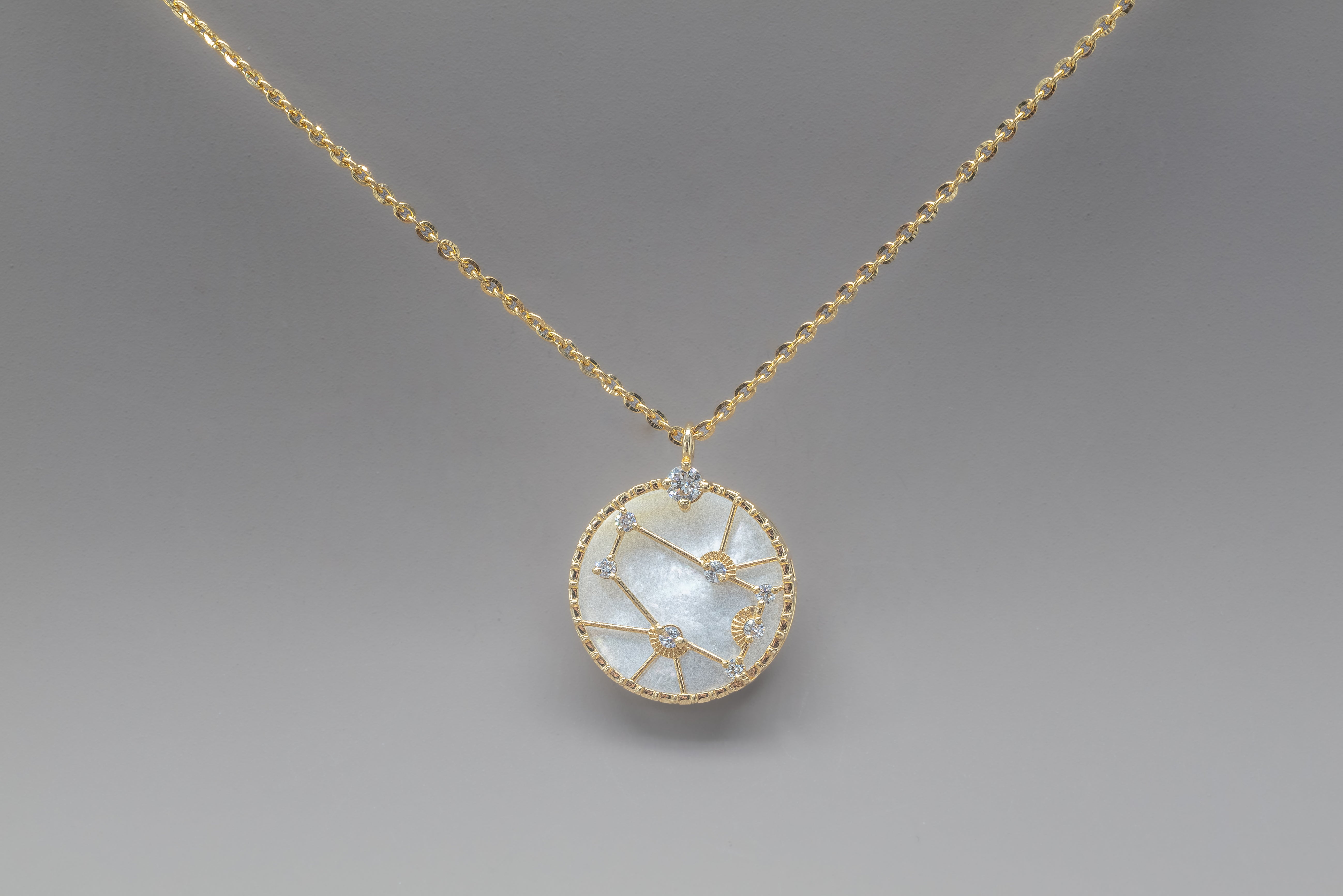 ZODIAC SIGNS MOTHER OF PEARL NECKLACE