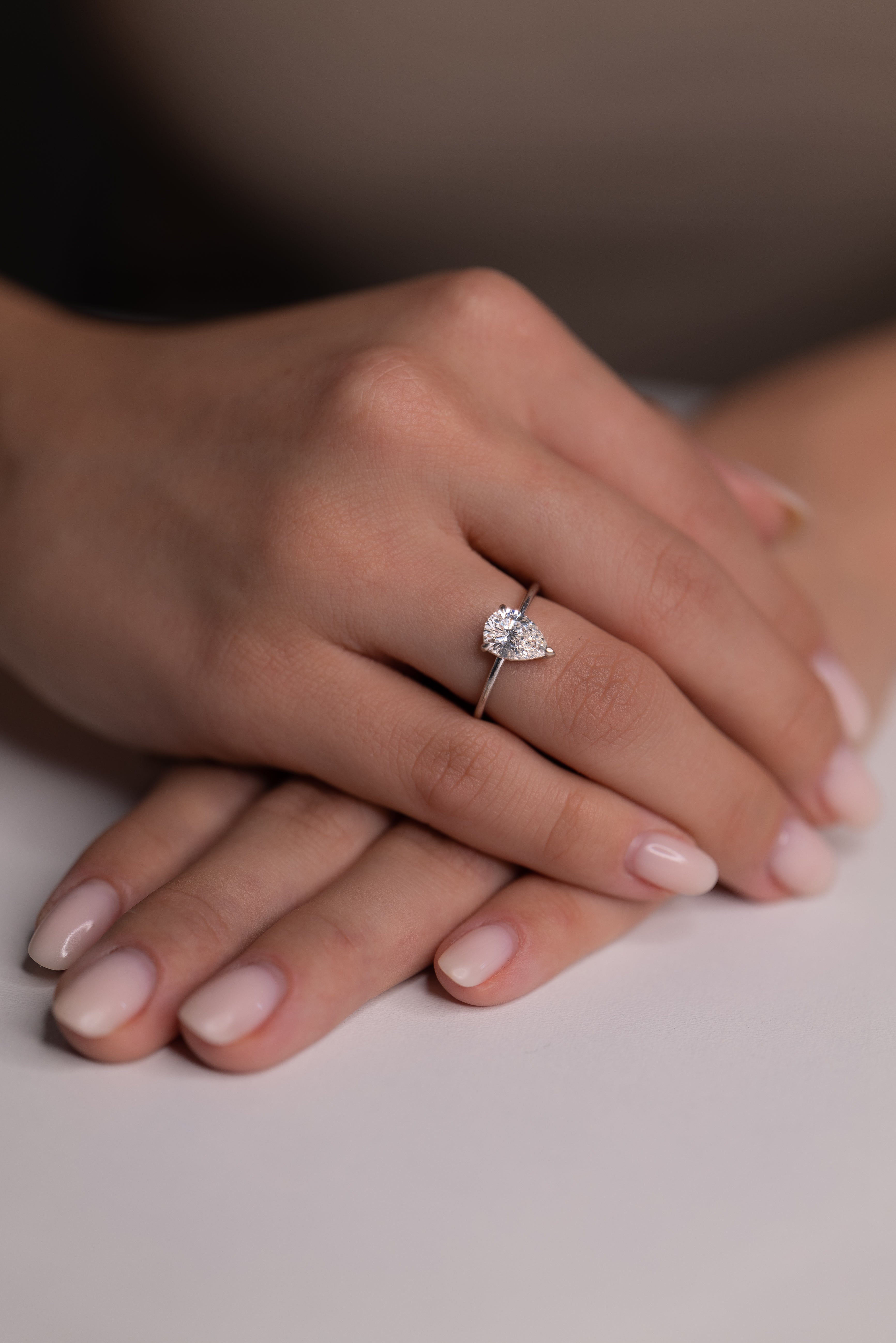 PEAR ENGAGEMENT RING