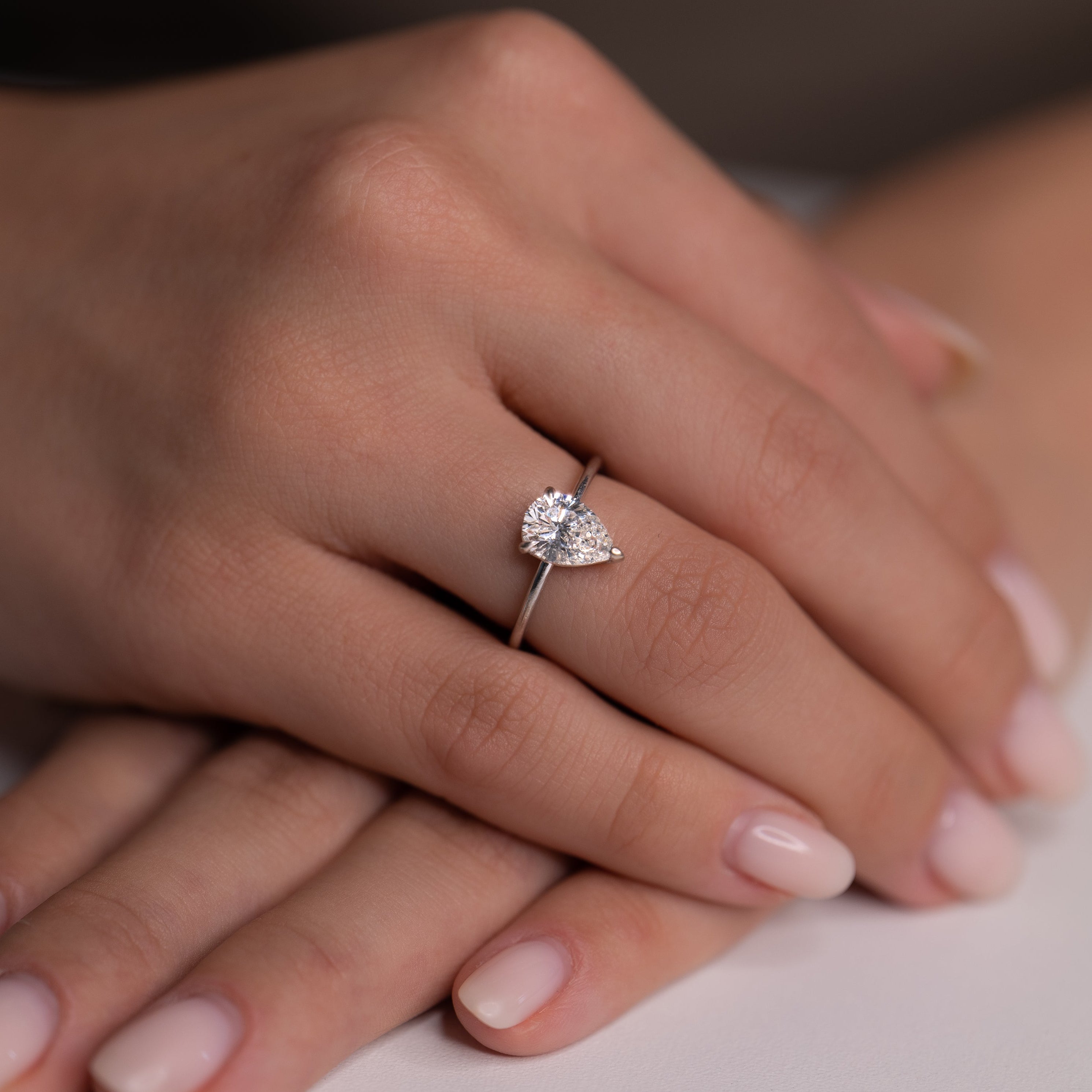 PEAR ENGAGEMENT RING