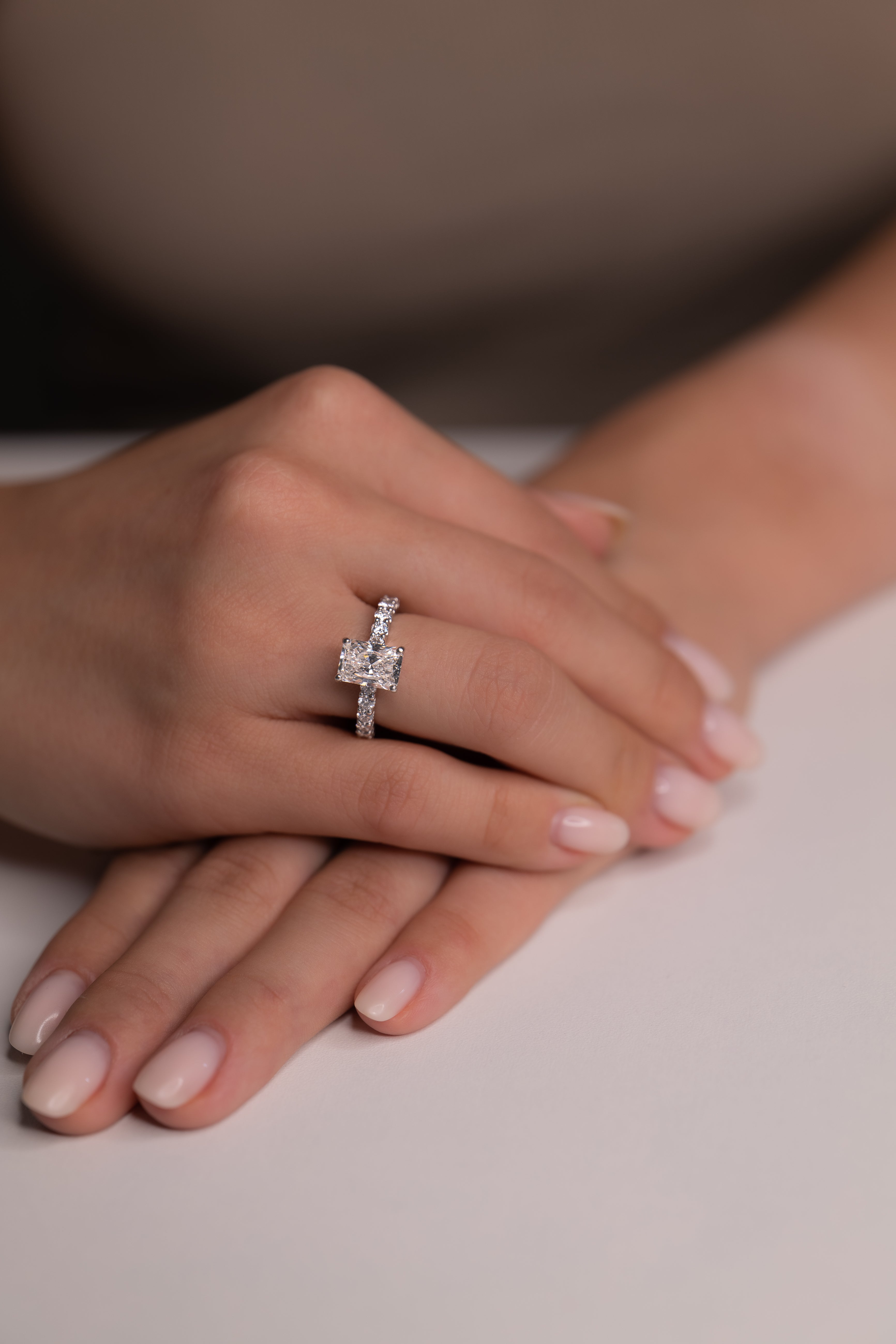 RADIANT BIG PAVÈ ENGAGEMENT RING