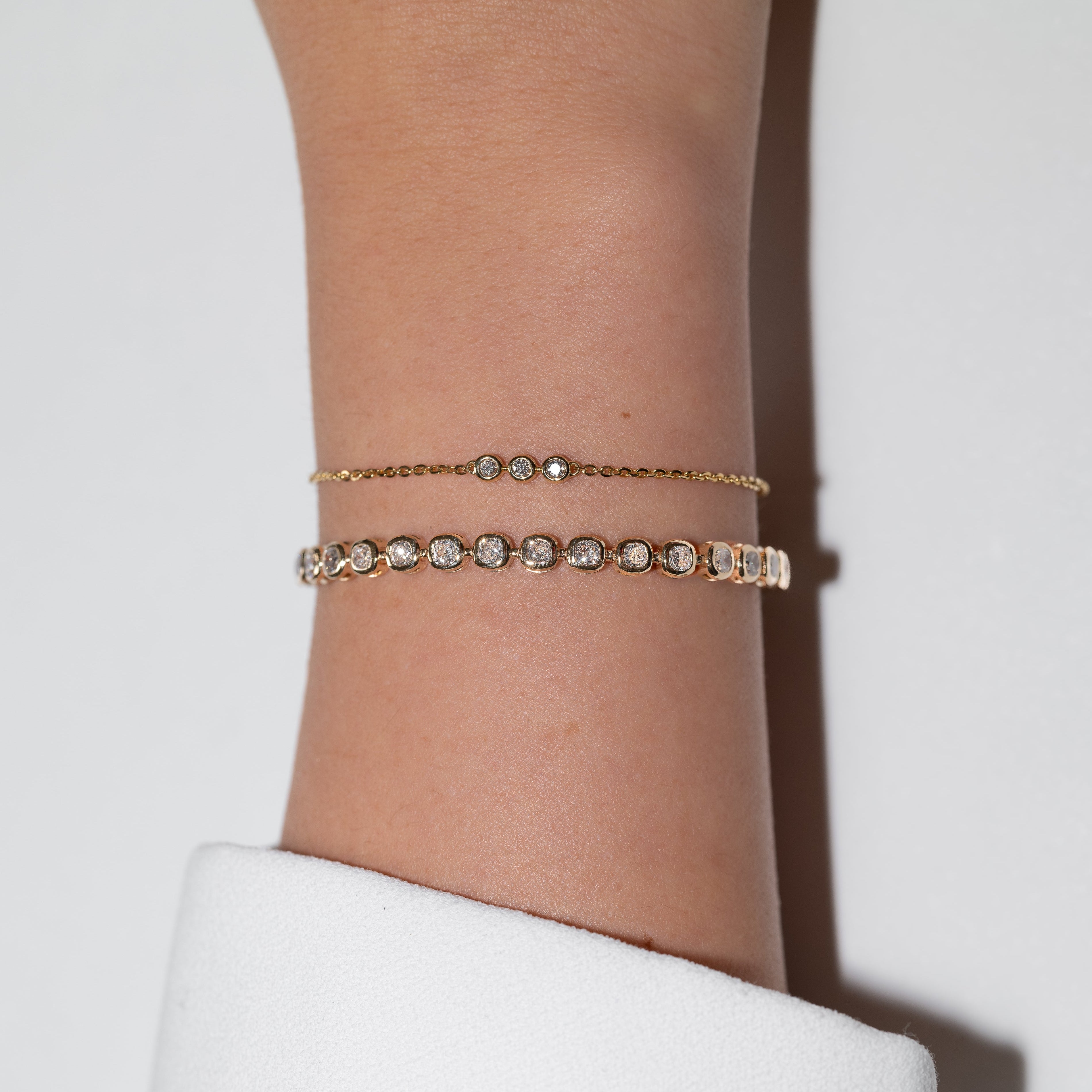 CUSHION BEZEL TENNIS BRACELET