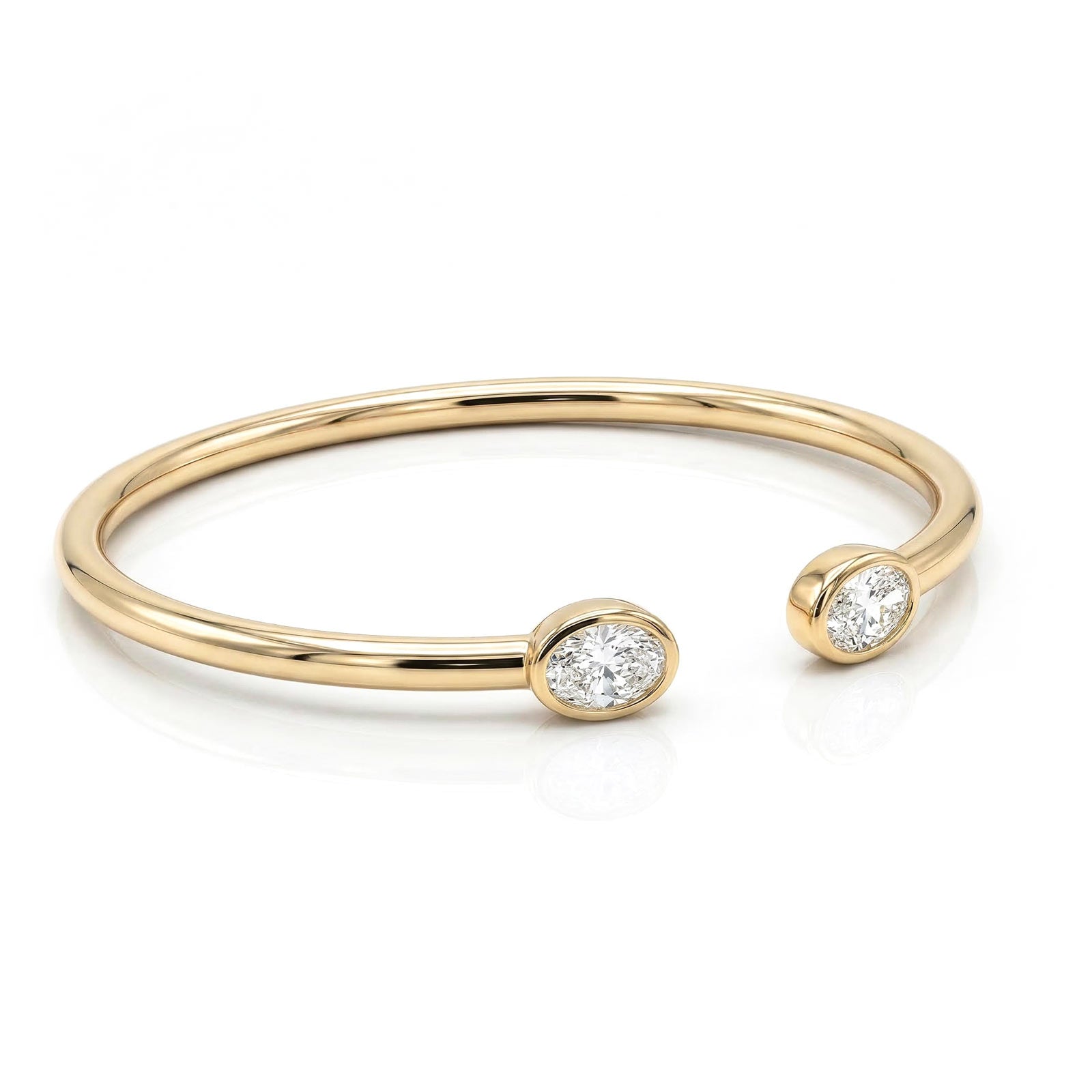 OVAL BEZEL BANGLE BRACELET