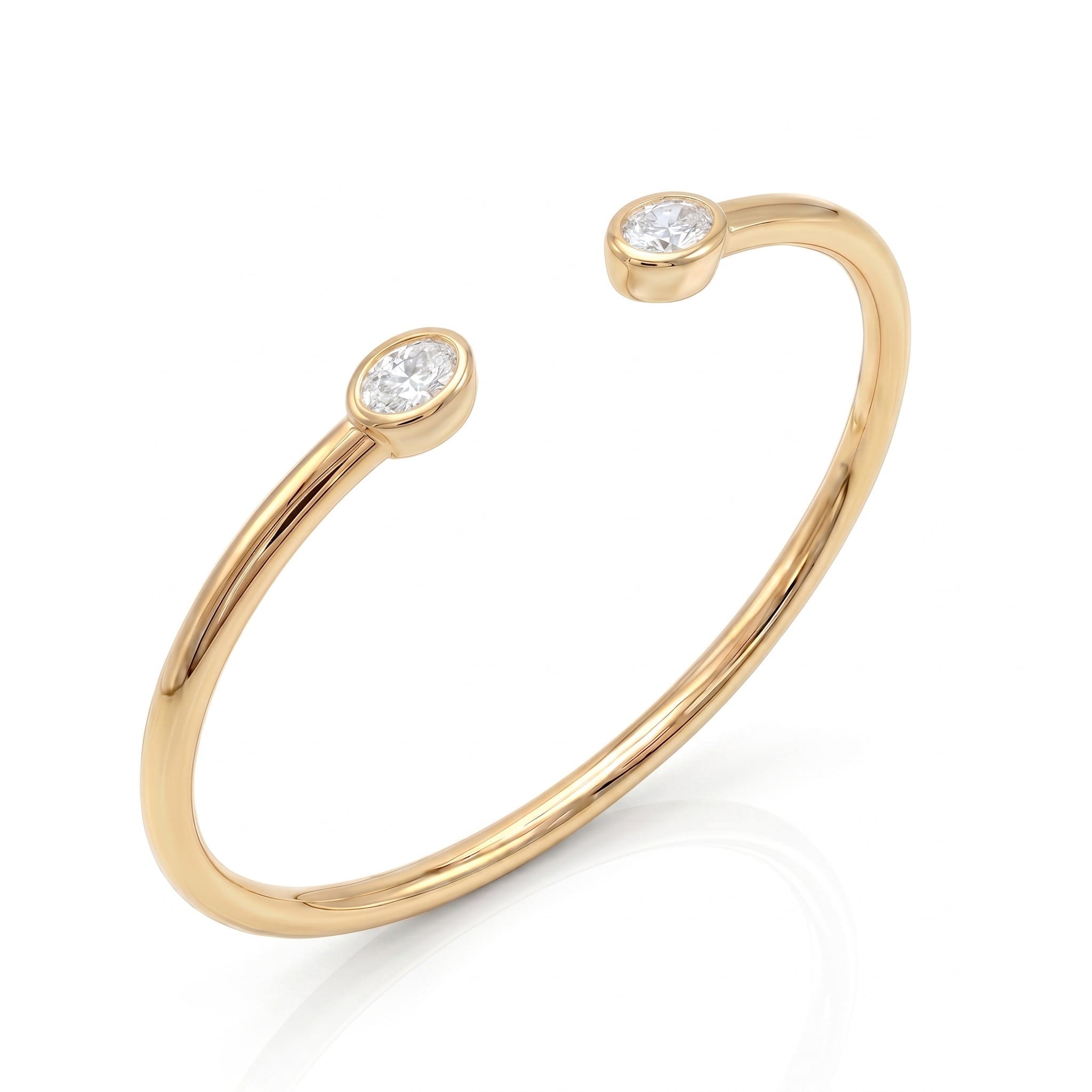OVAL BEZEL BANGLE BRACELET