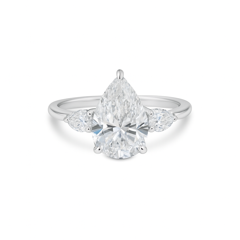 TRIO PEAR ENGAGEMENT RING
