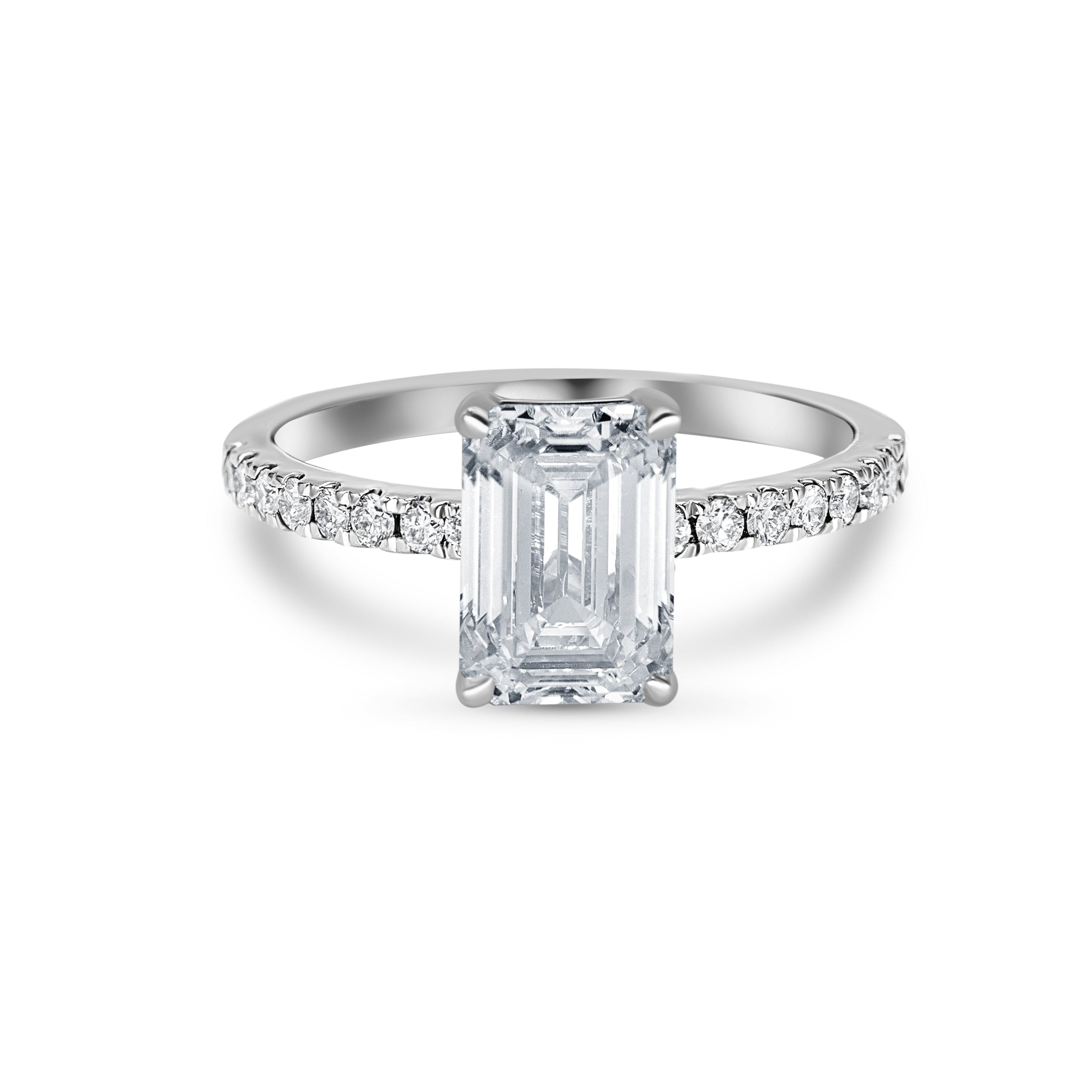 EMERALD PAVÈ ENGAGEMENT RING