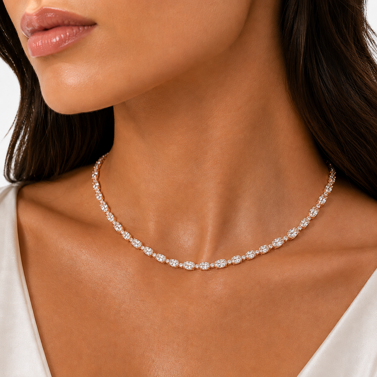 OVAL TENNIS NECKLACE
