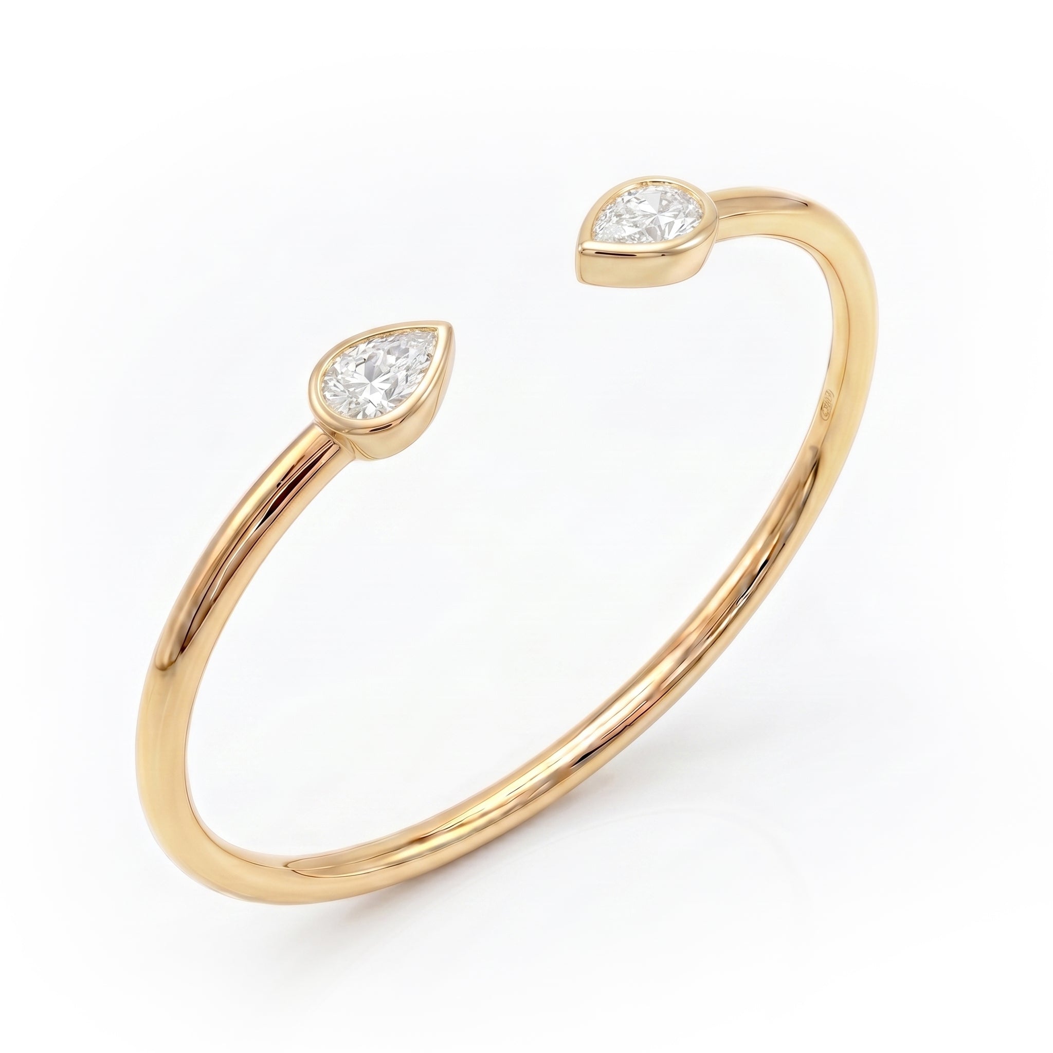Pear Bezel Bangle Bracelet