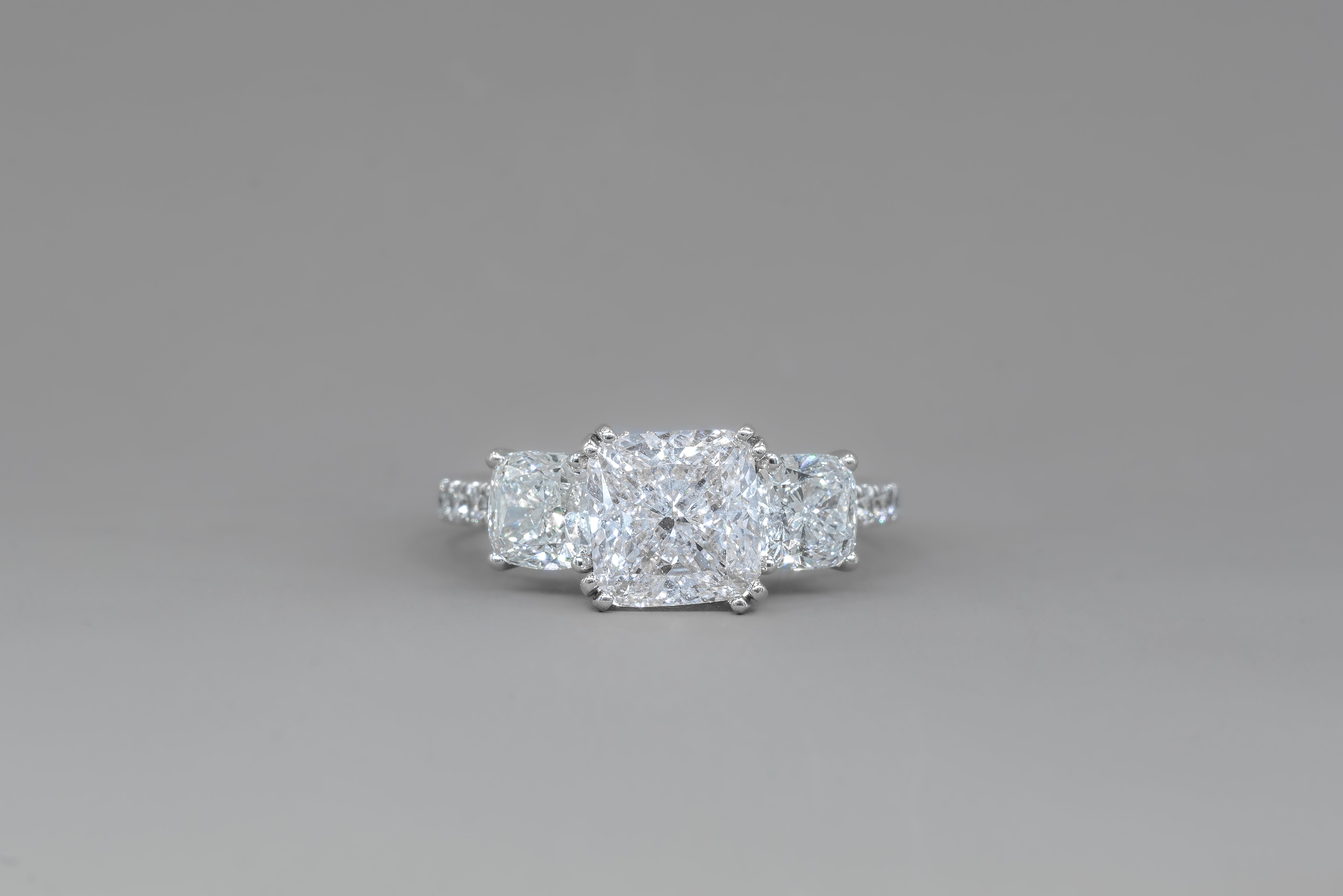 TRIO CUSHION ENGAGEMENT RING