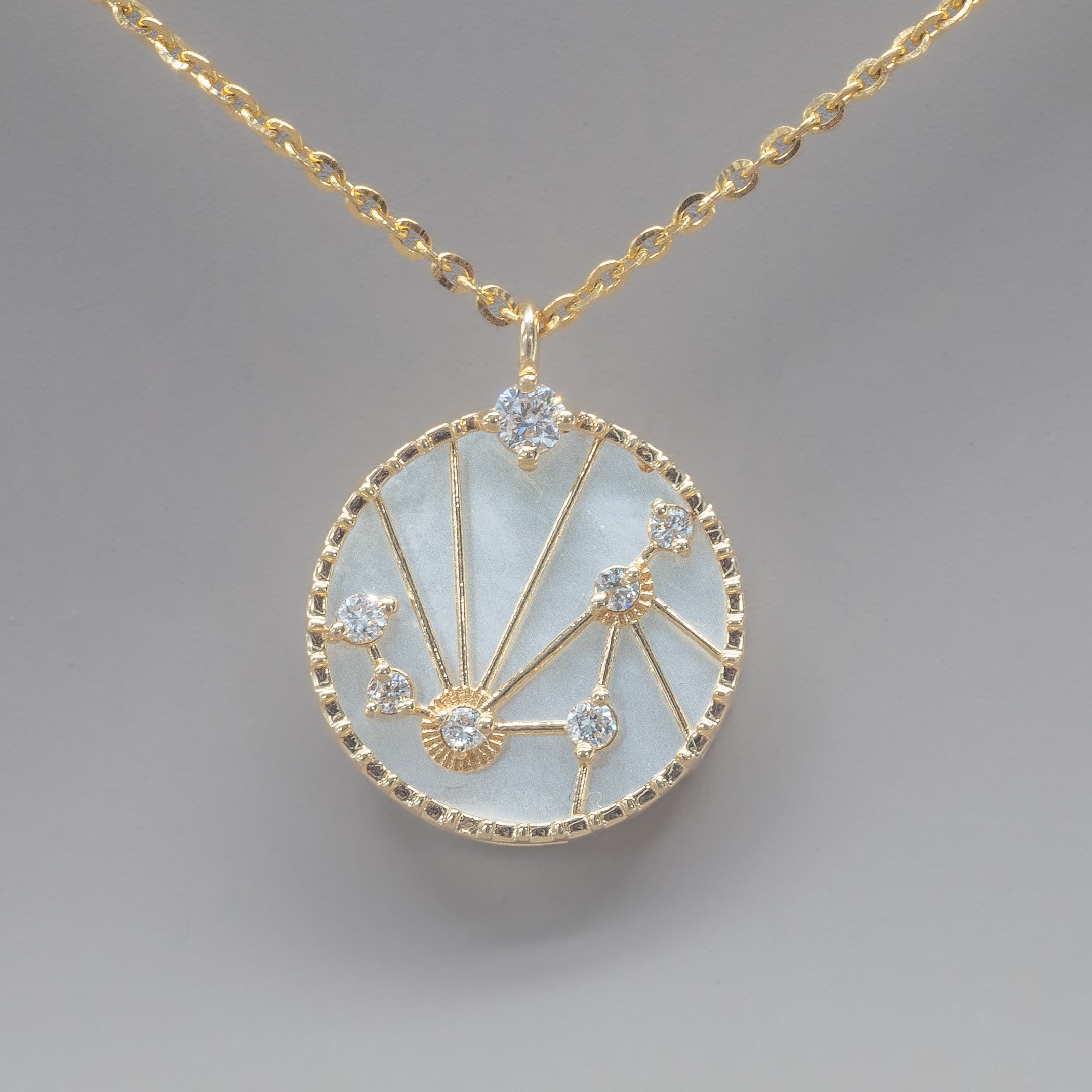 ZODIAC SIGNS MOTHER OF PEARL NECKLACE