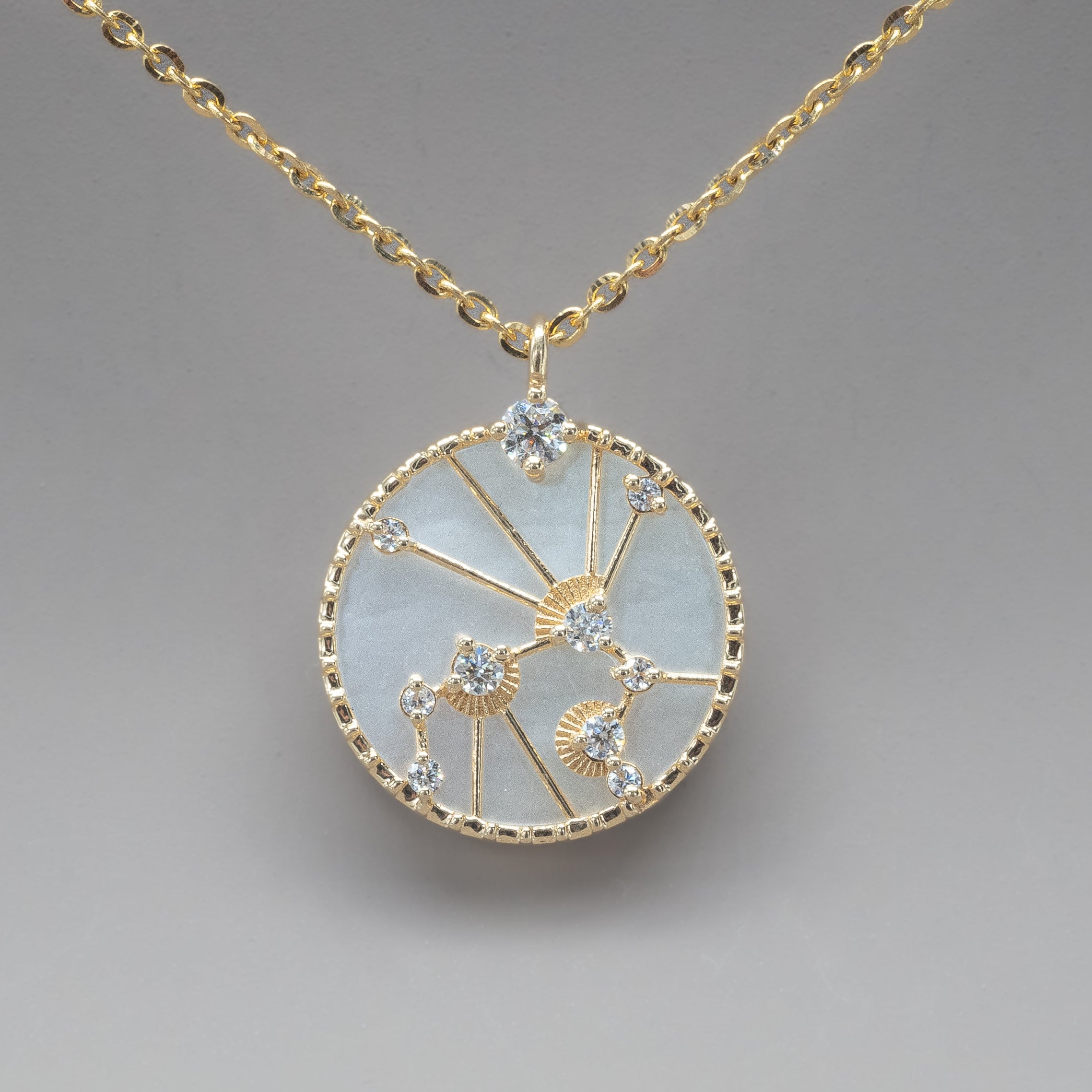 ZODIAC SIGNS MOTHER OF PEARL NECKLACE