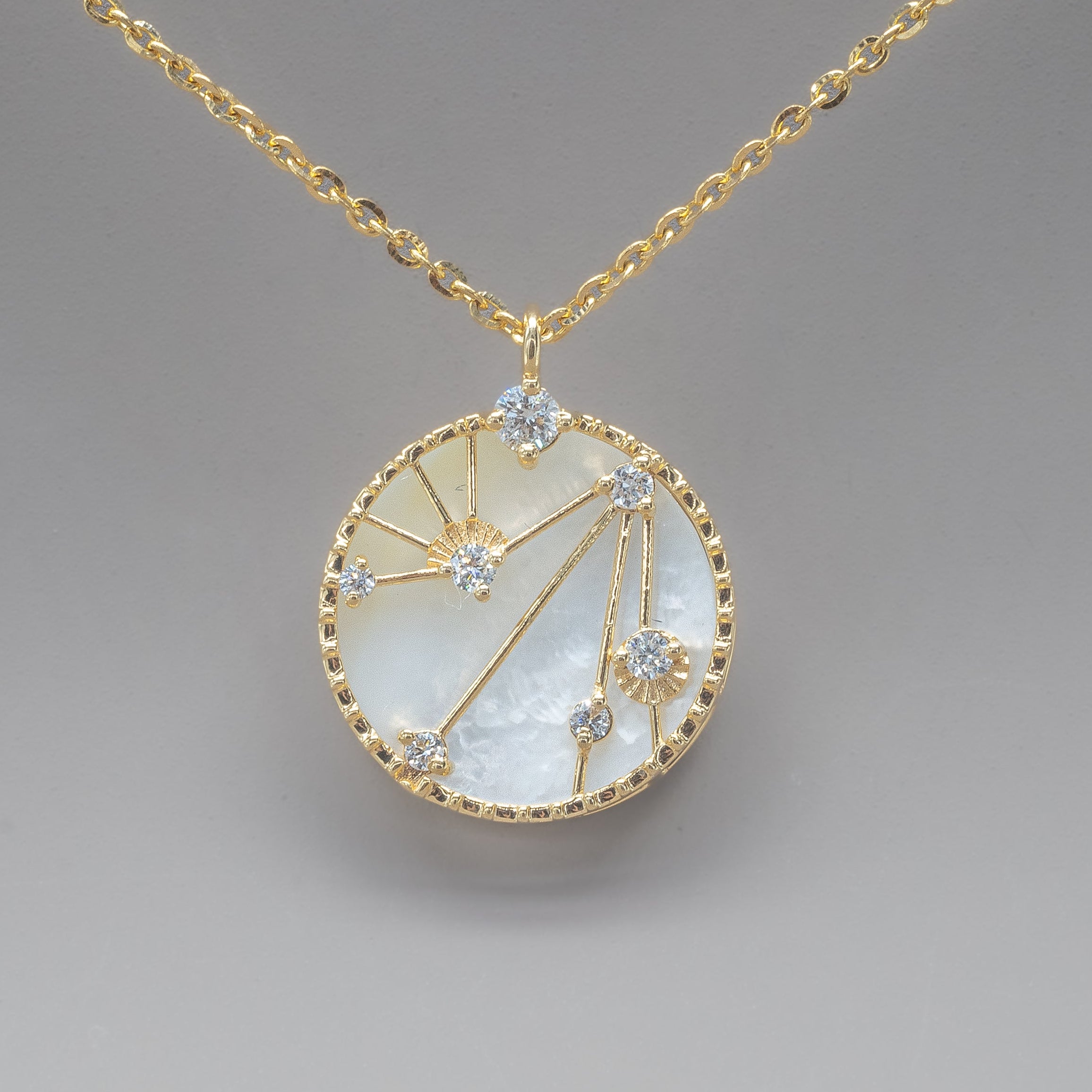 ZODIAC SIGNS MOTHER OF PEARL NECKLACE