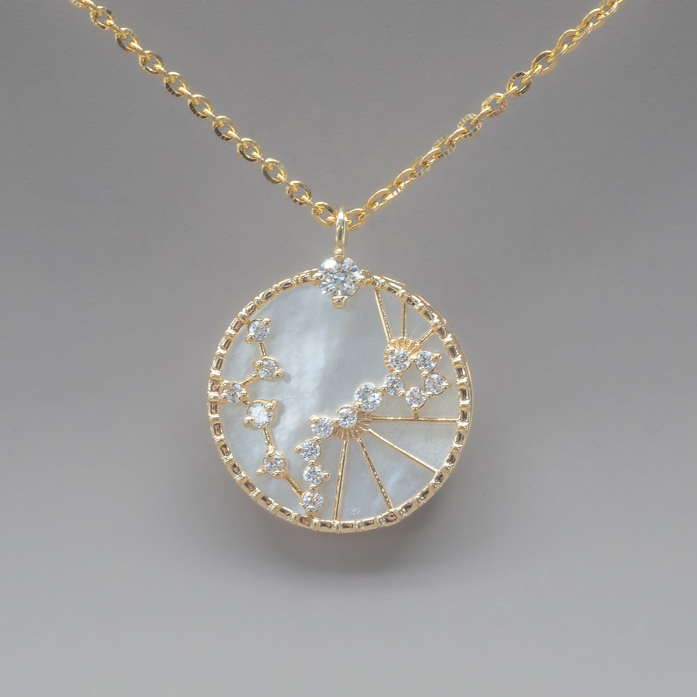 ZODIAC SIGNS MOTHER OF PEARL NECKLACE