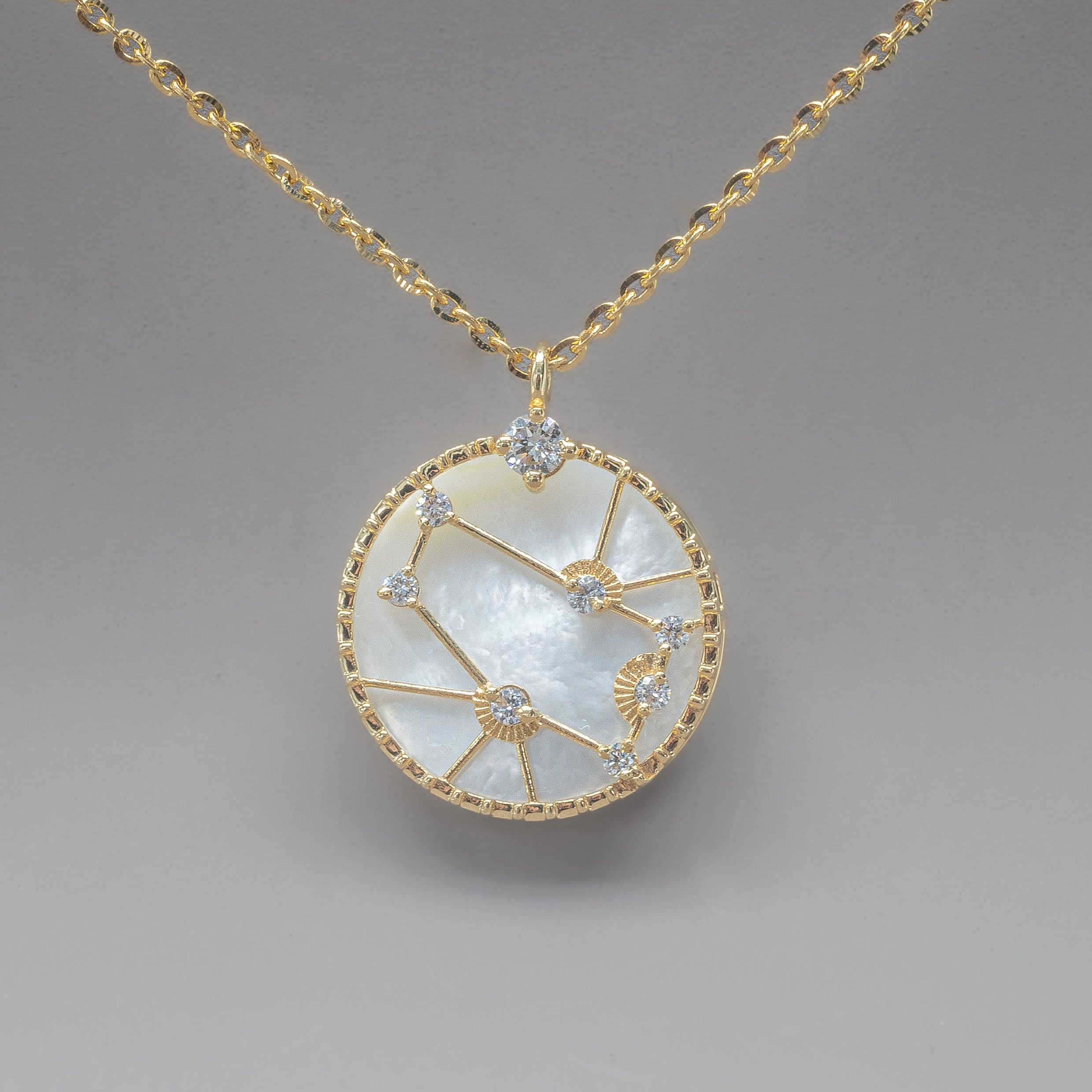 ZODIAC SIGNS MOTHER OF PEARL NECKLACE
