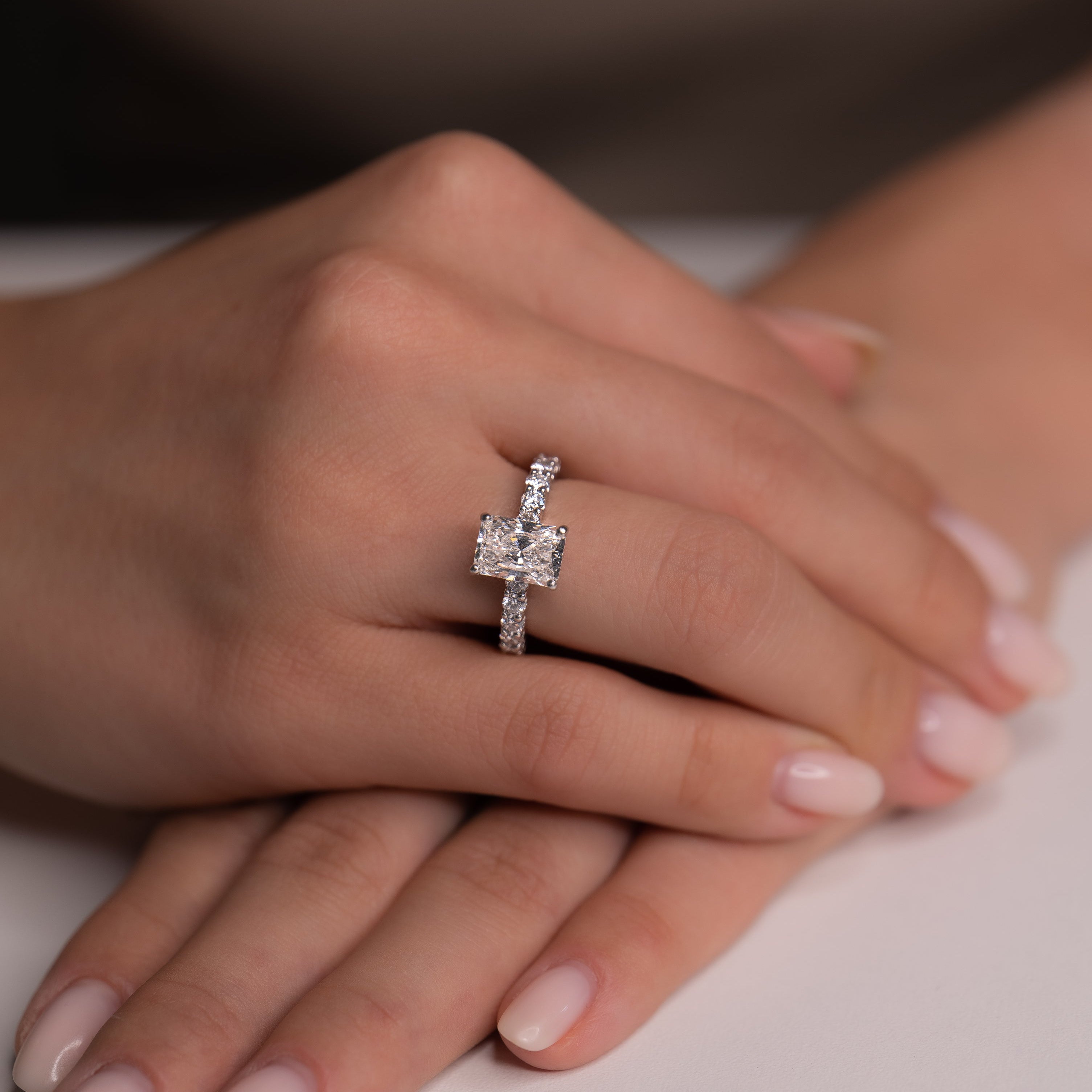 RADIANT BIG PAVÈ ENGAGEMENT RING