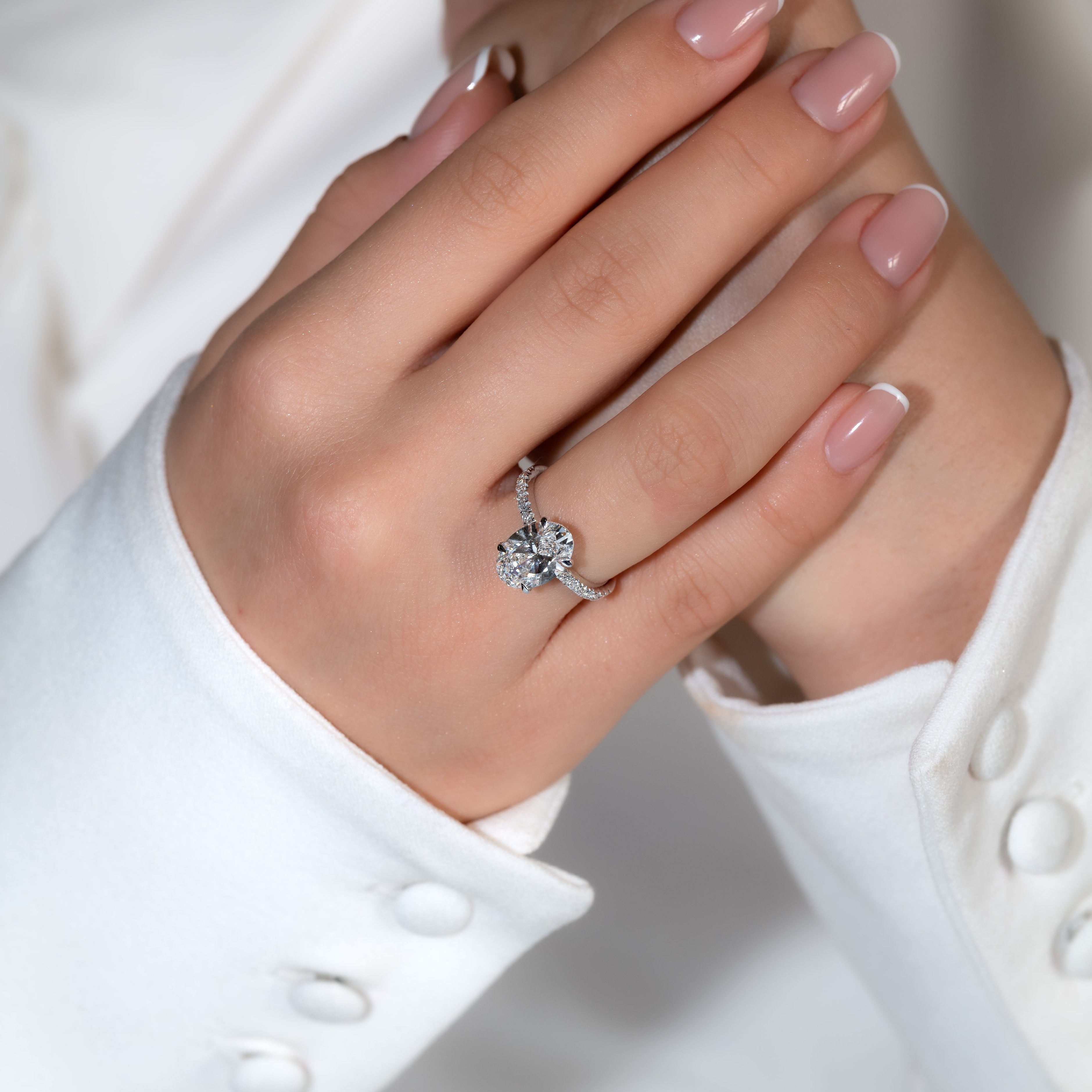 OVAL PAVÈ ENGAGEMENT RING