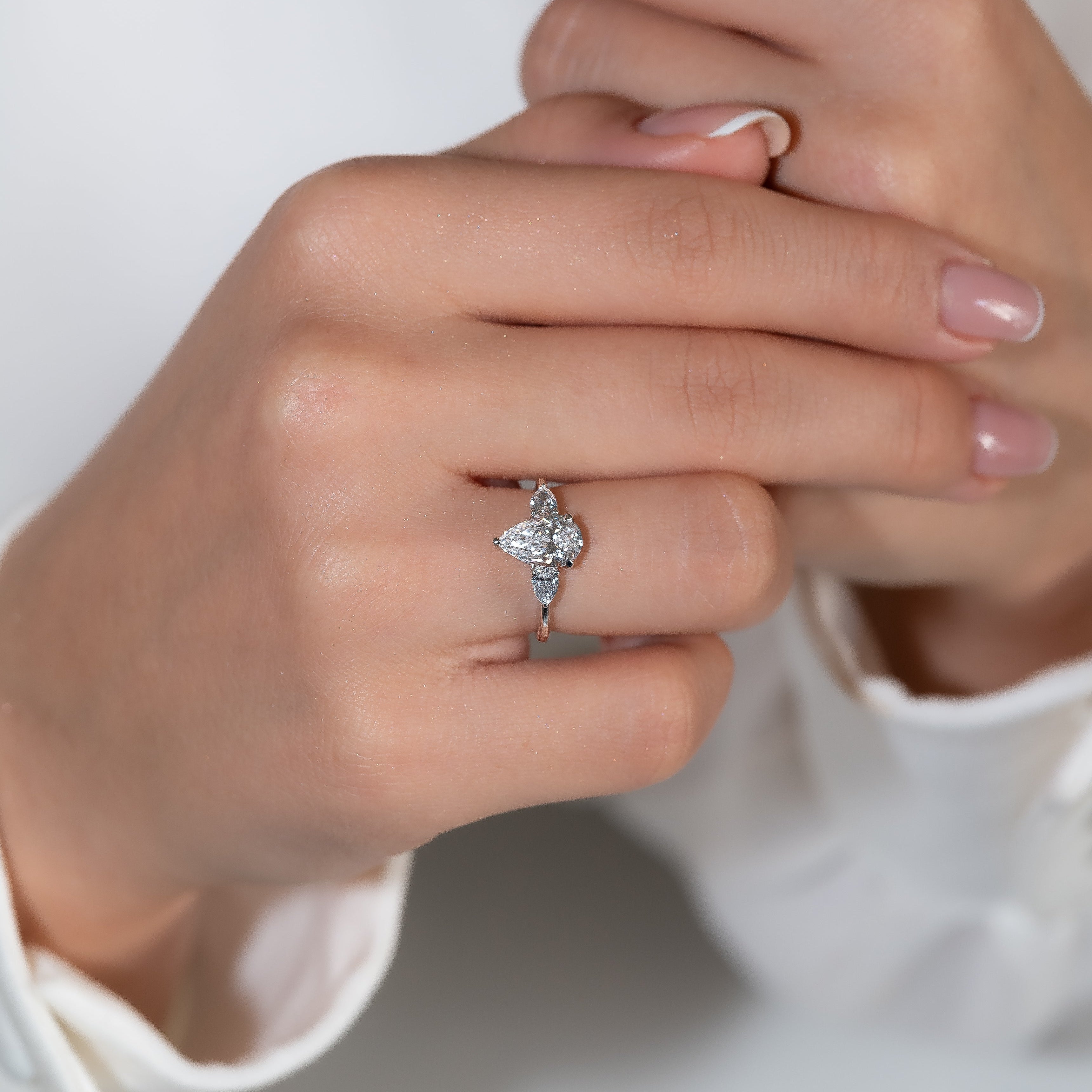 TRIO PEAR ENGAGEMENT RING