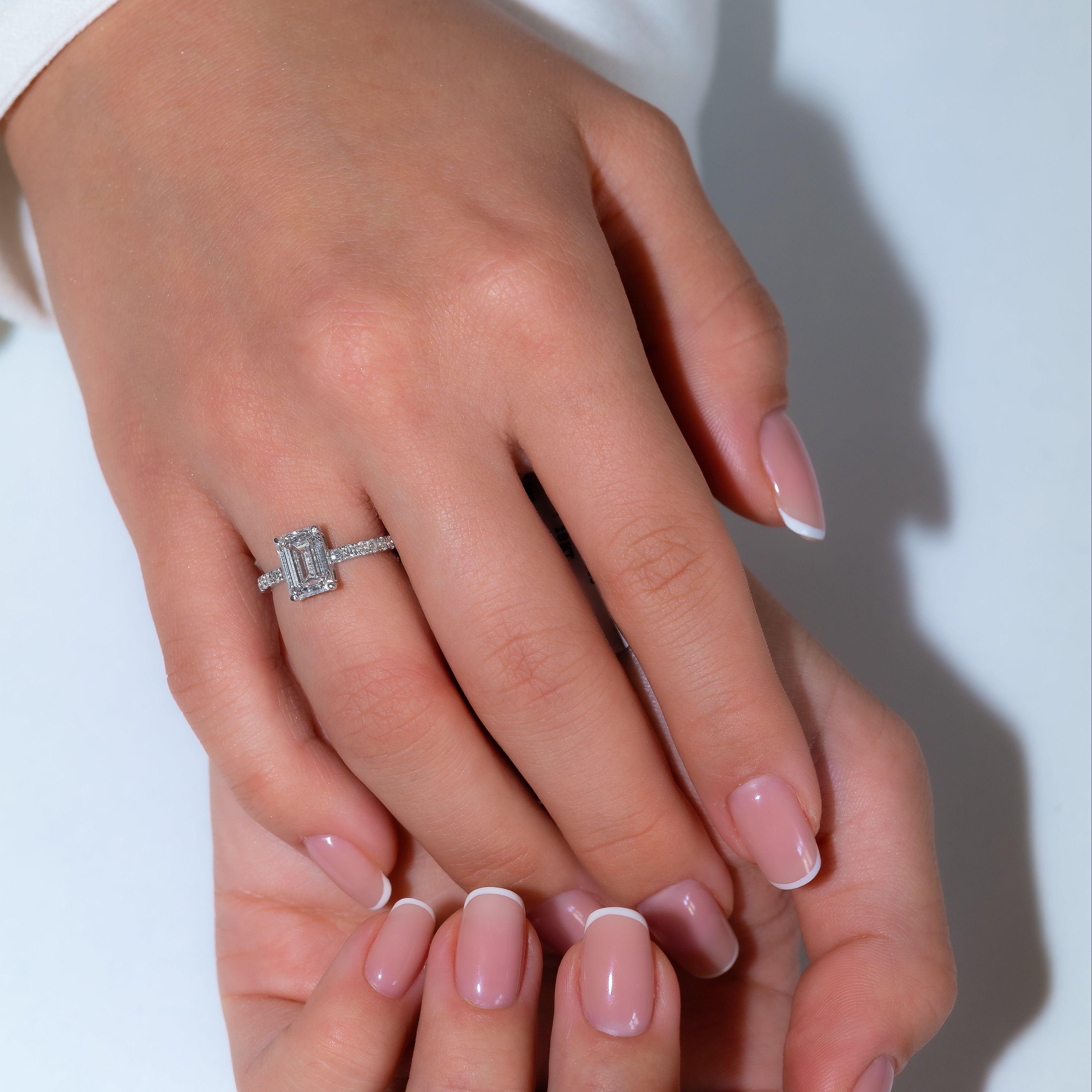EMERALD PAVÈ ENGAGEMENT RING