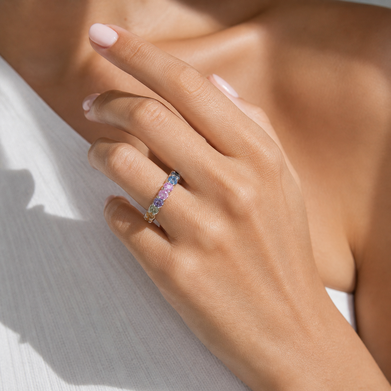 UNDECIDED RAINBOW ETERNITY RING