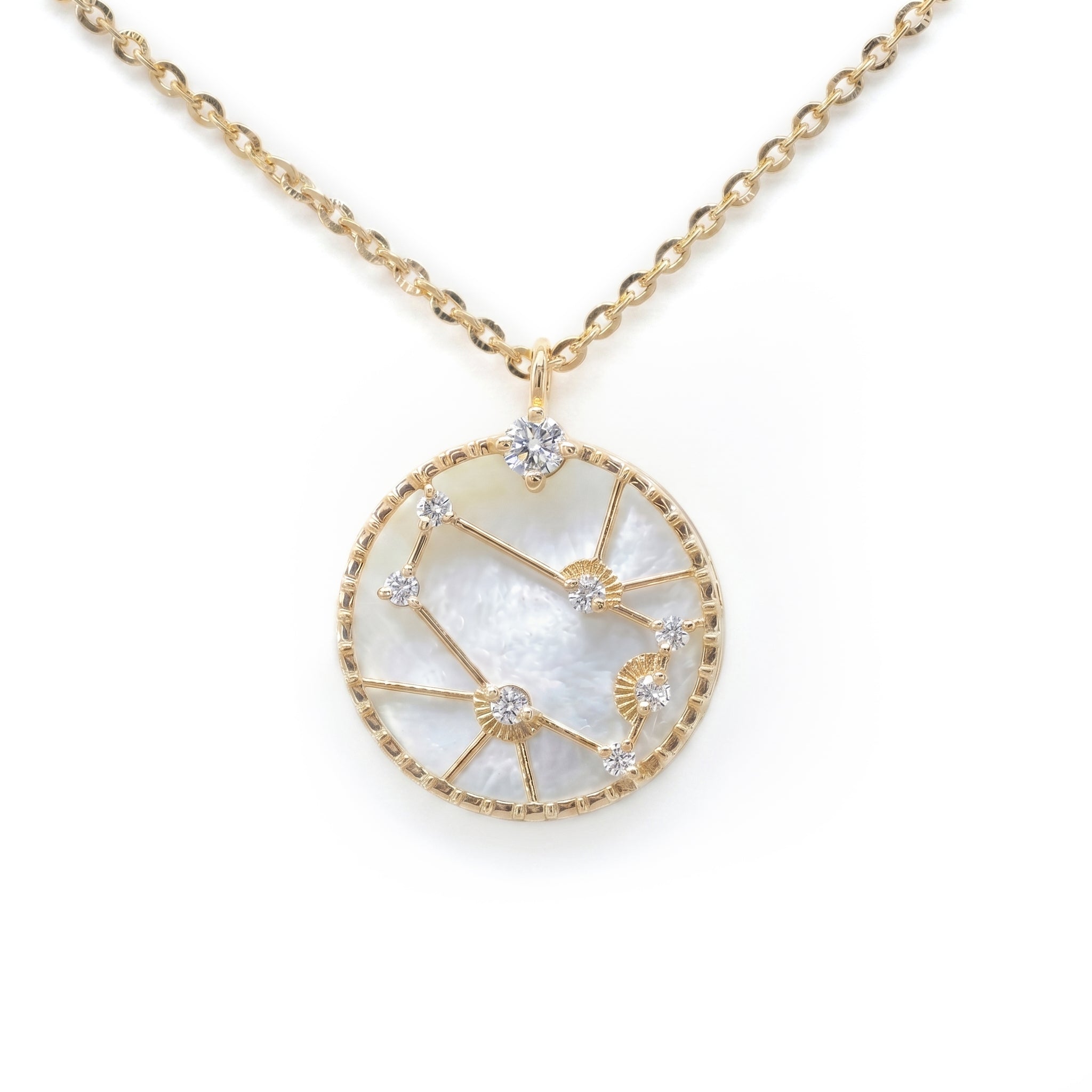 ZODIAC SIGNS MOTHER OF PEARL NECKLACE