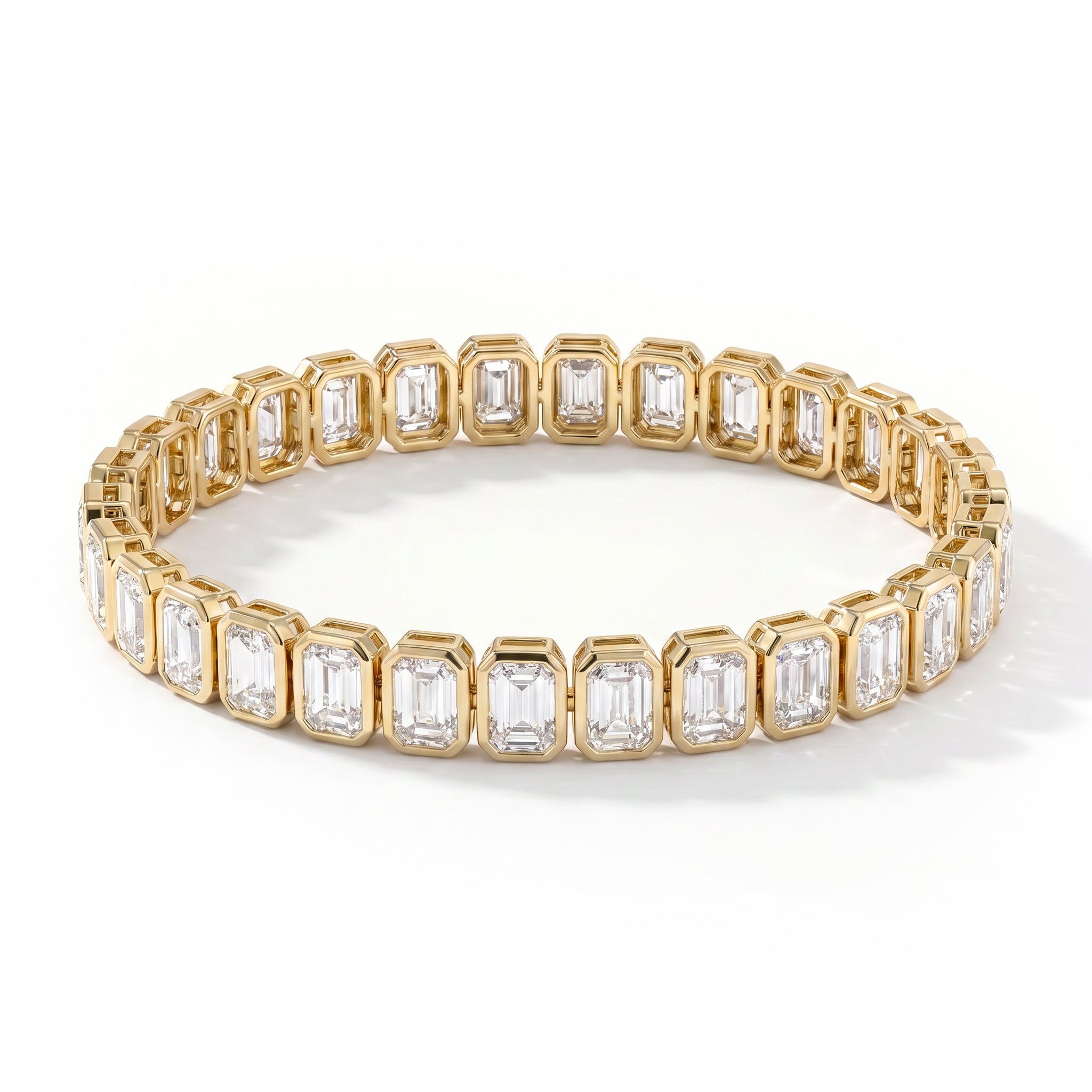 EMERALD BEZEL TENNIS BRACELET